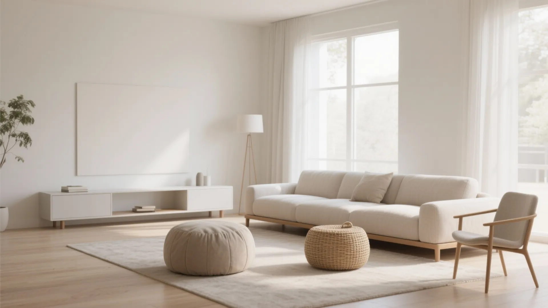 2. Armless sofas to maximize sightlines