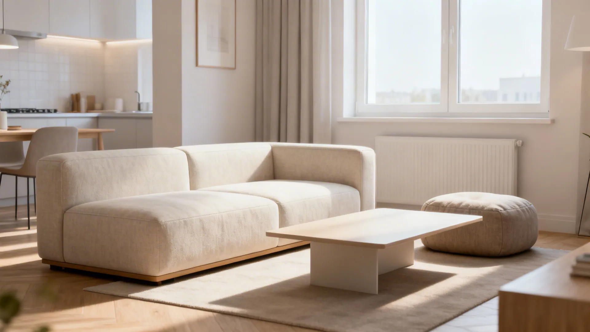 2. Armless sofa for visual openness