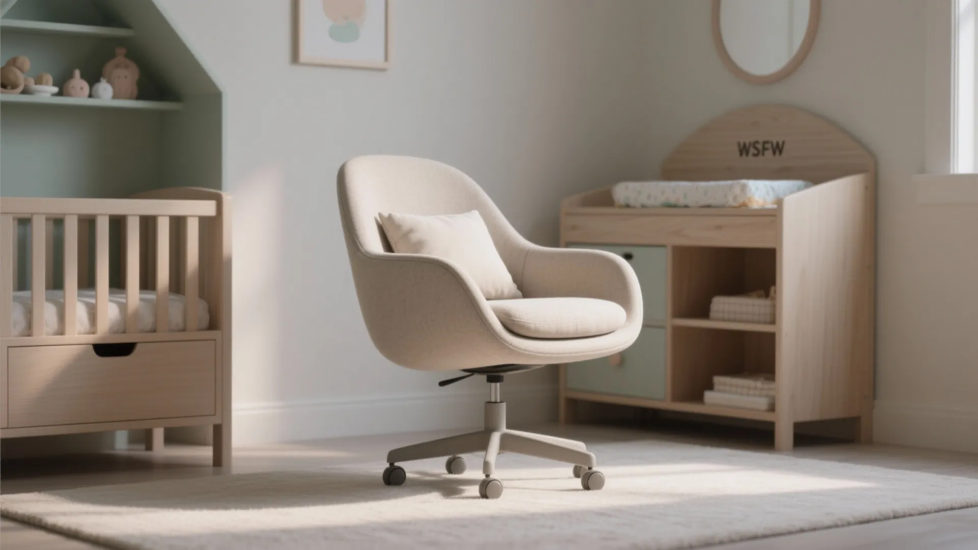 4. Armless Swivel Chair for Multi-Use Corners