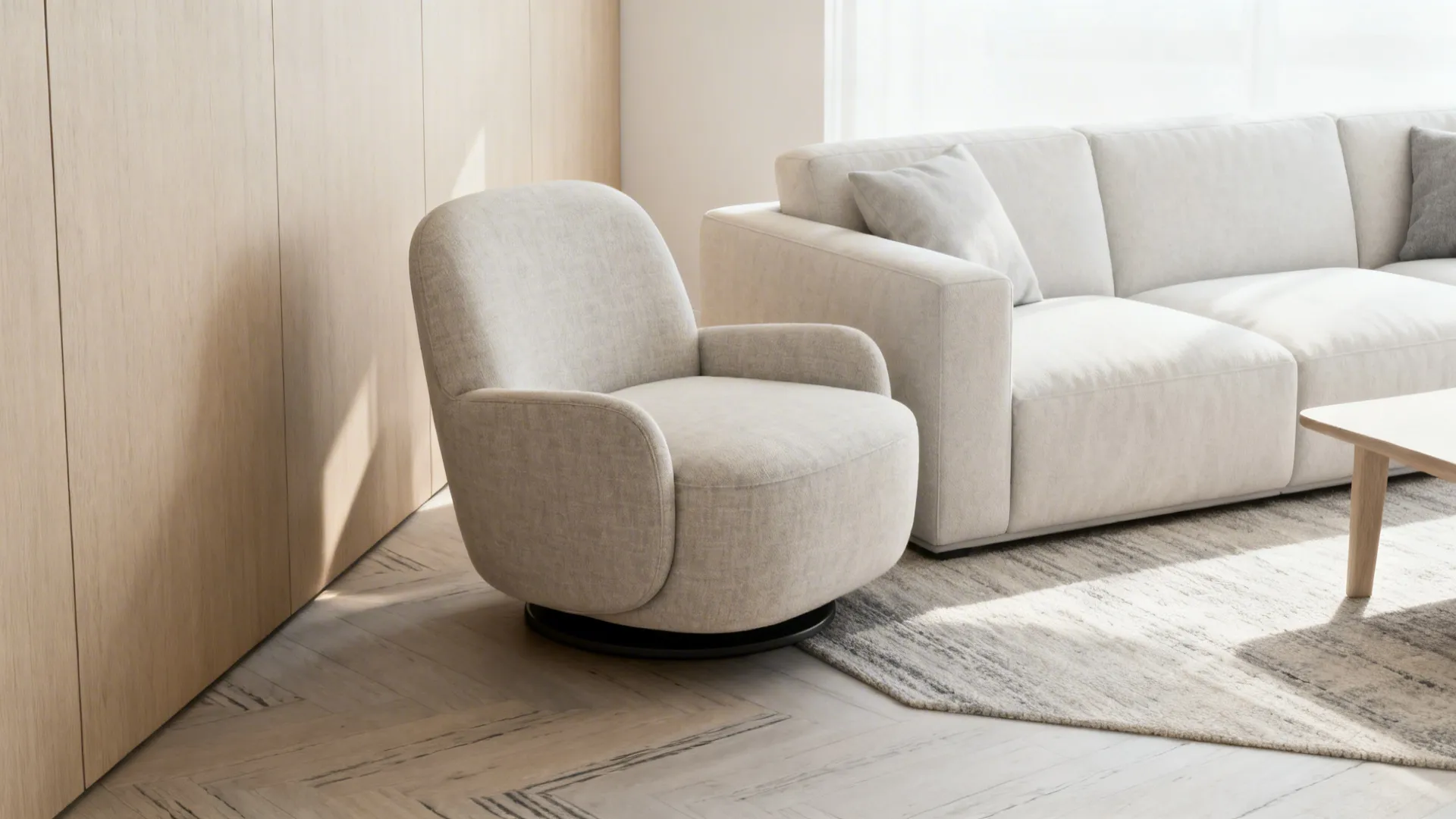 3. Armless Swivel for Layered Seating