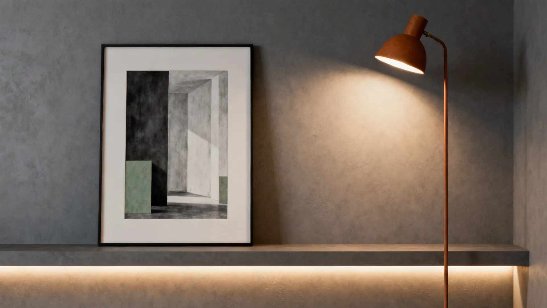 5. Monochrome Art and Accent Lighting