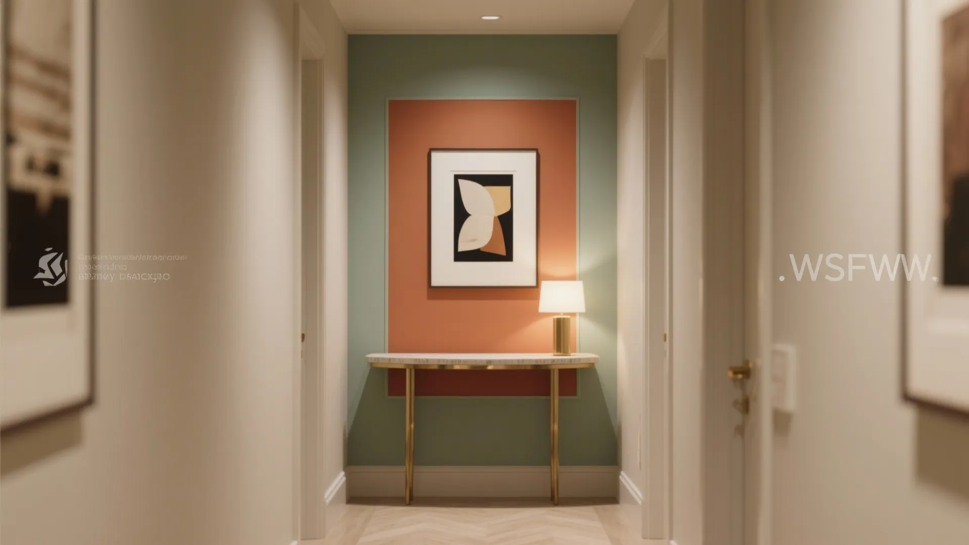 Color-Blocked Art Wall with Molding