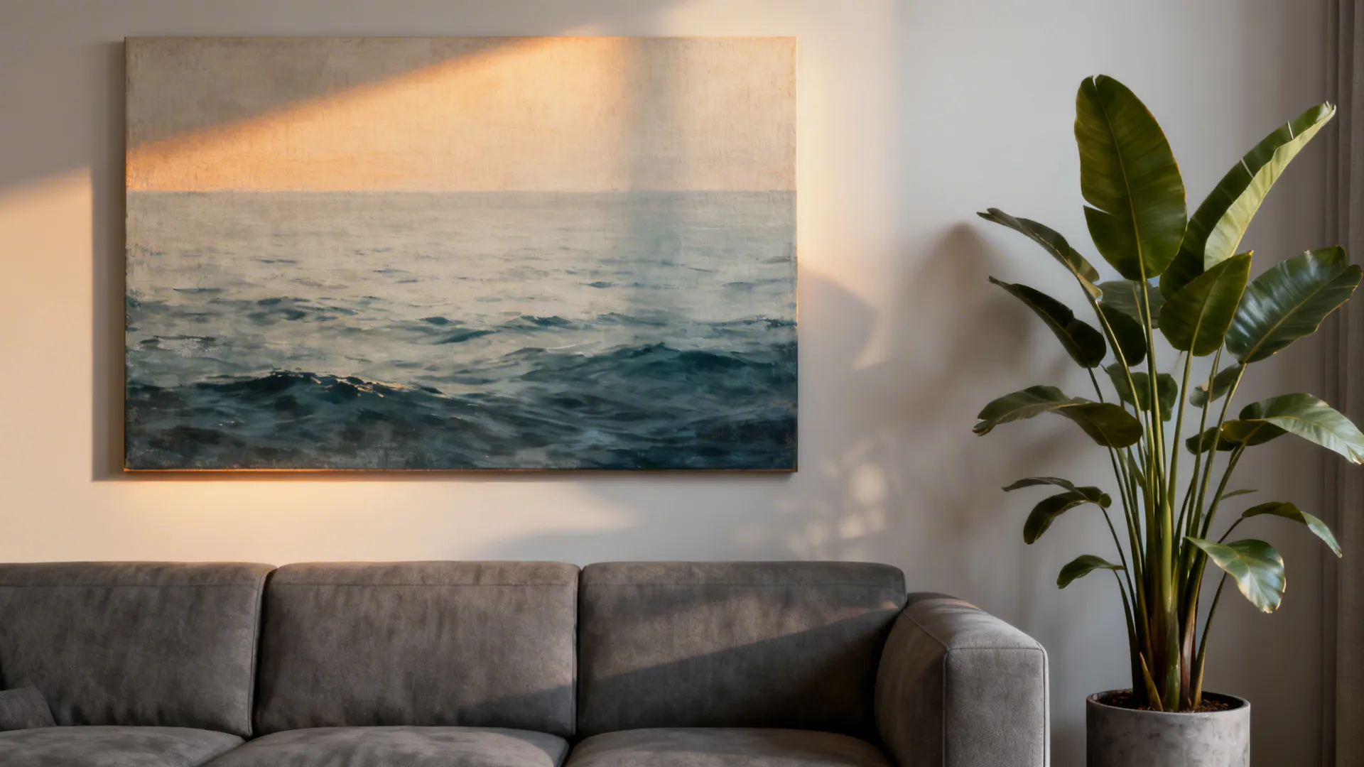 4. Accent Wall Art and Botanical Greens