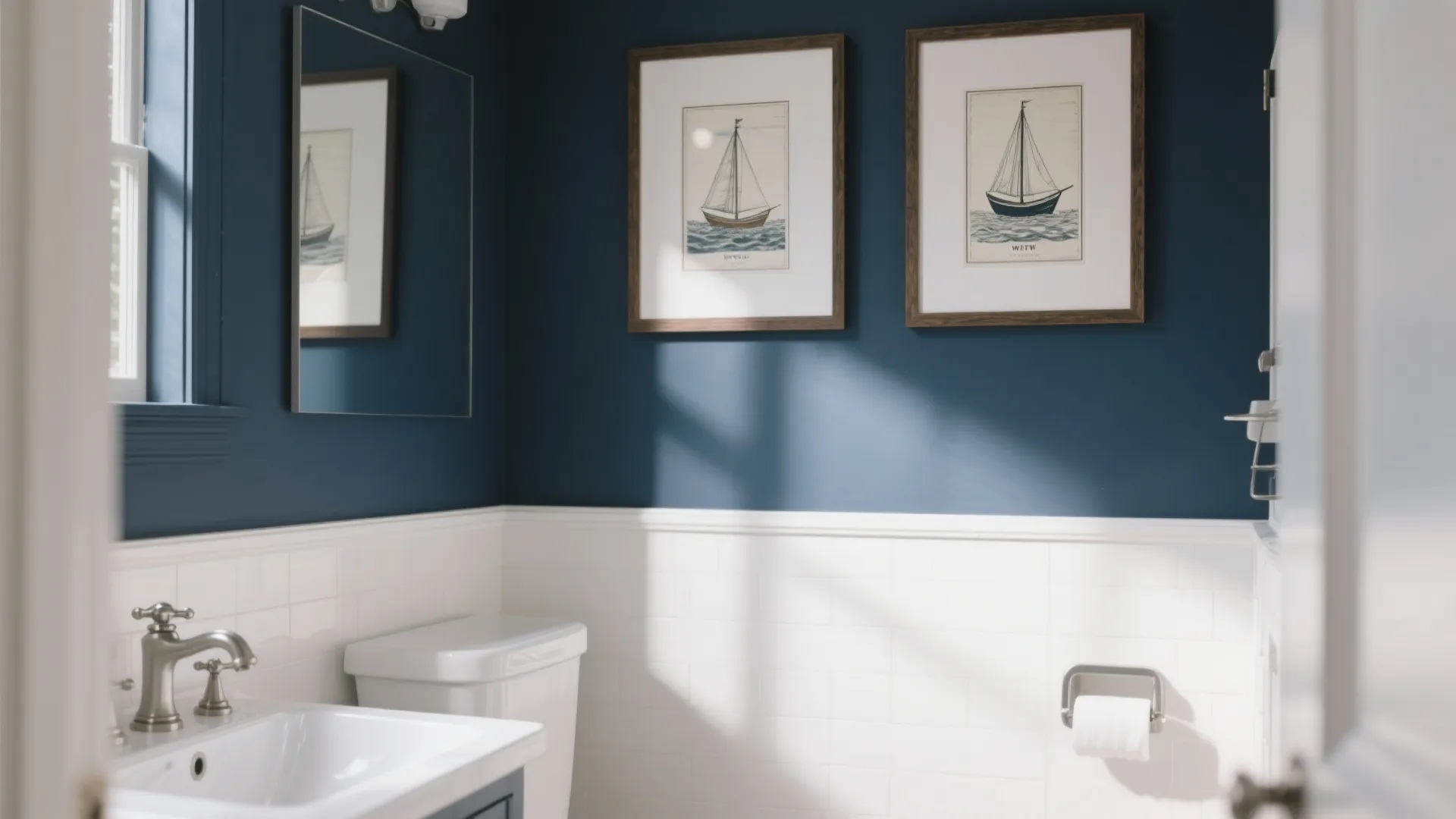 10. Art & Dark Blue Backdrop