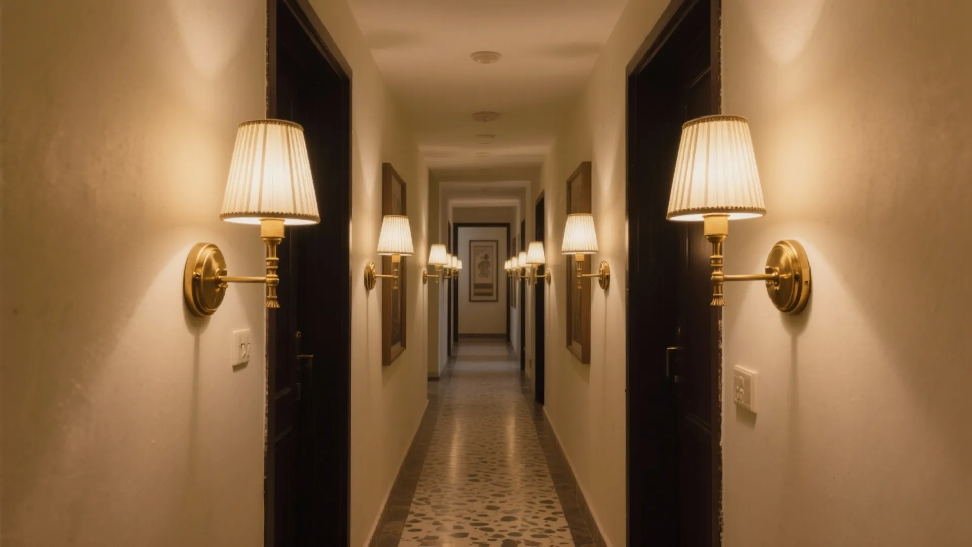 Art Deco Brass Sconces for Narrow Hallways