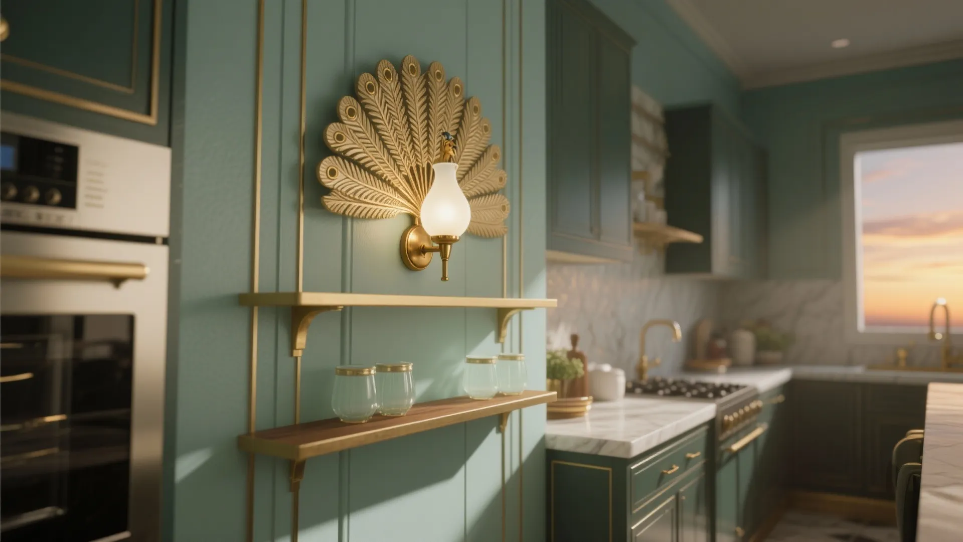 Feathered Art Deco Glow