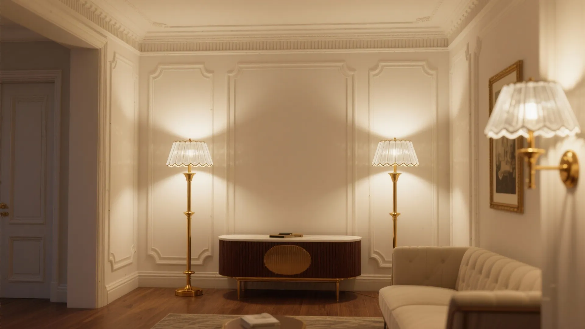 Art Deco brass uplights