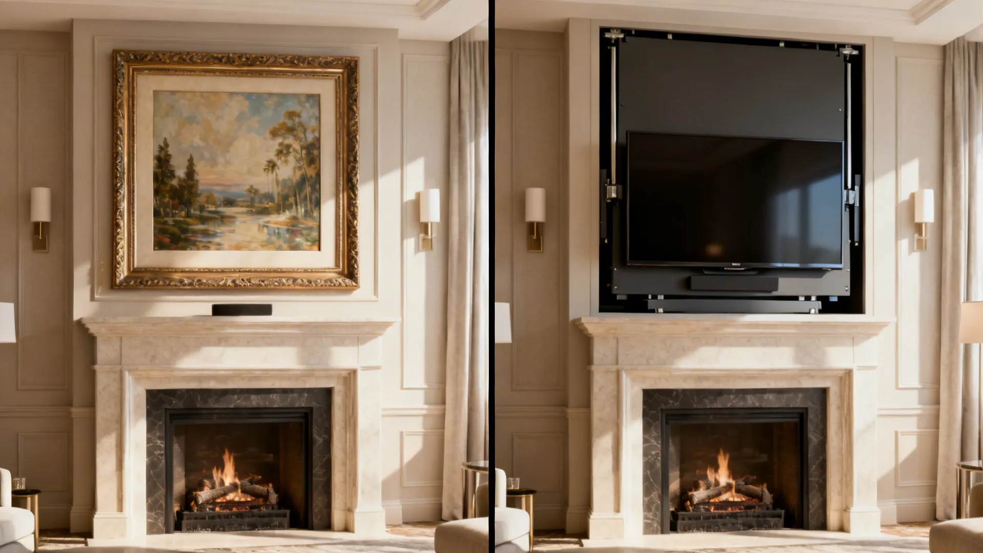 5. Embrace art-first, TV-second with a lift or cover