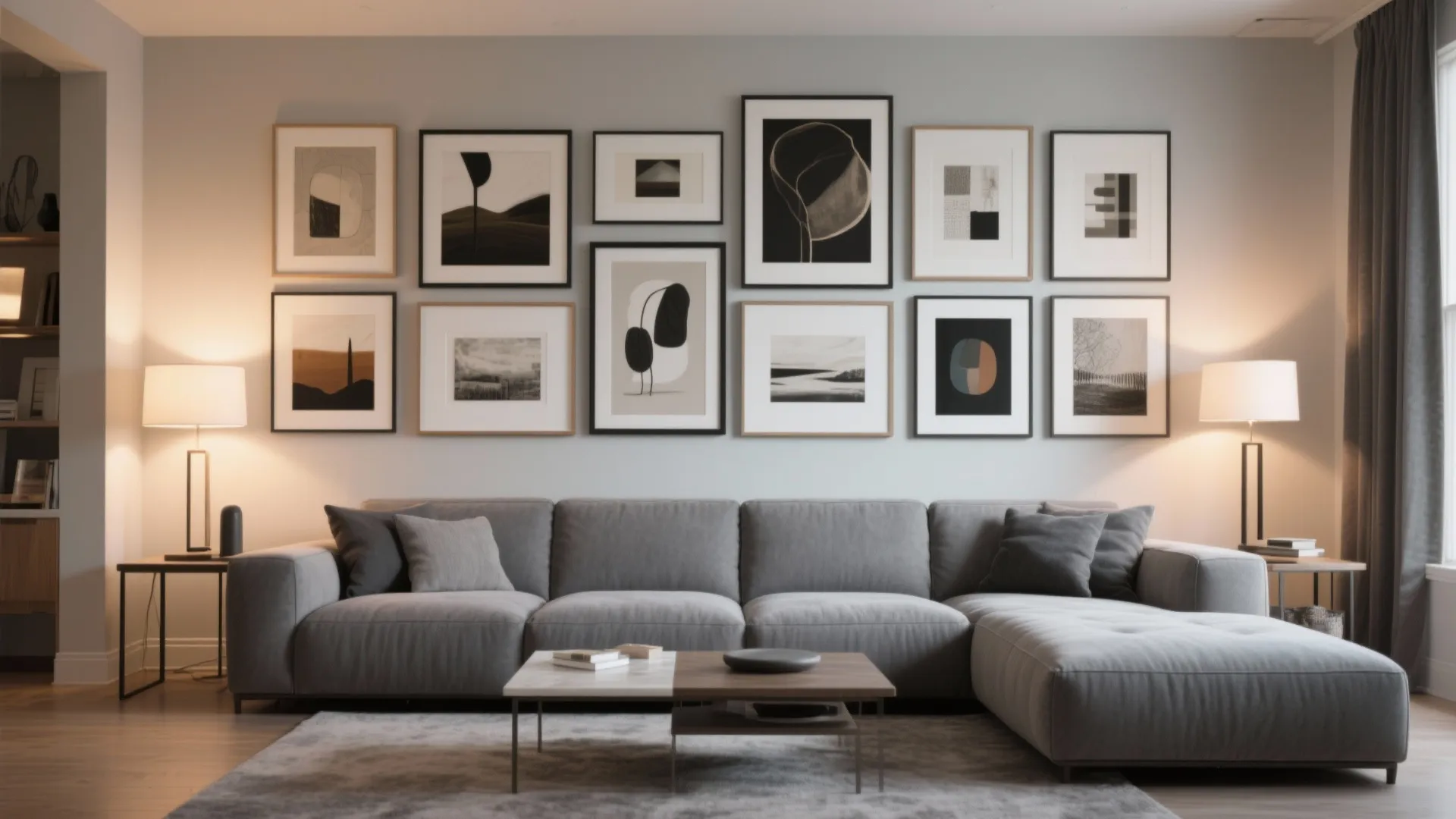 9. Framed Artwork Above the Sectional