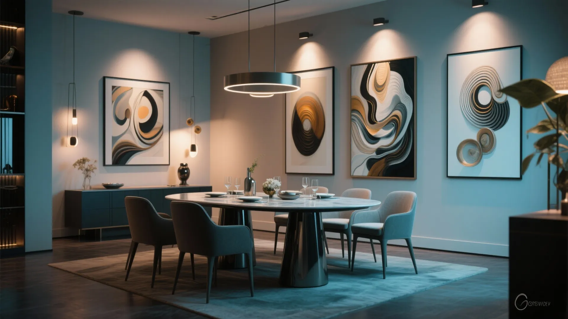 4. Art Gallery Meets Dining Area