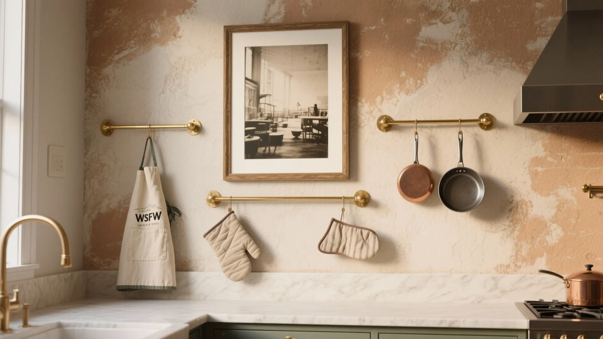 Statement Art Wall with Functional Hooks