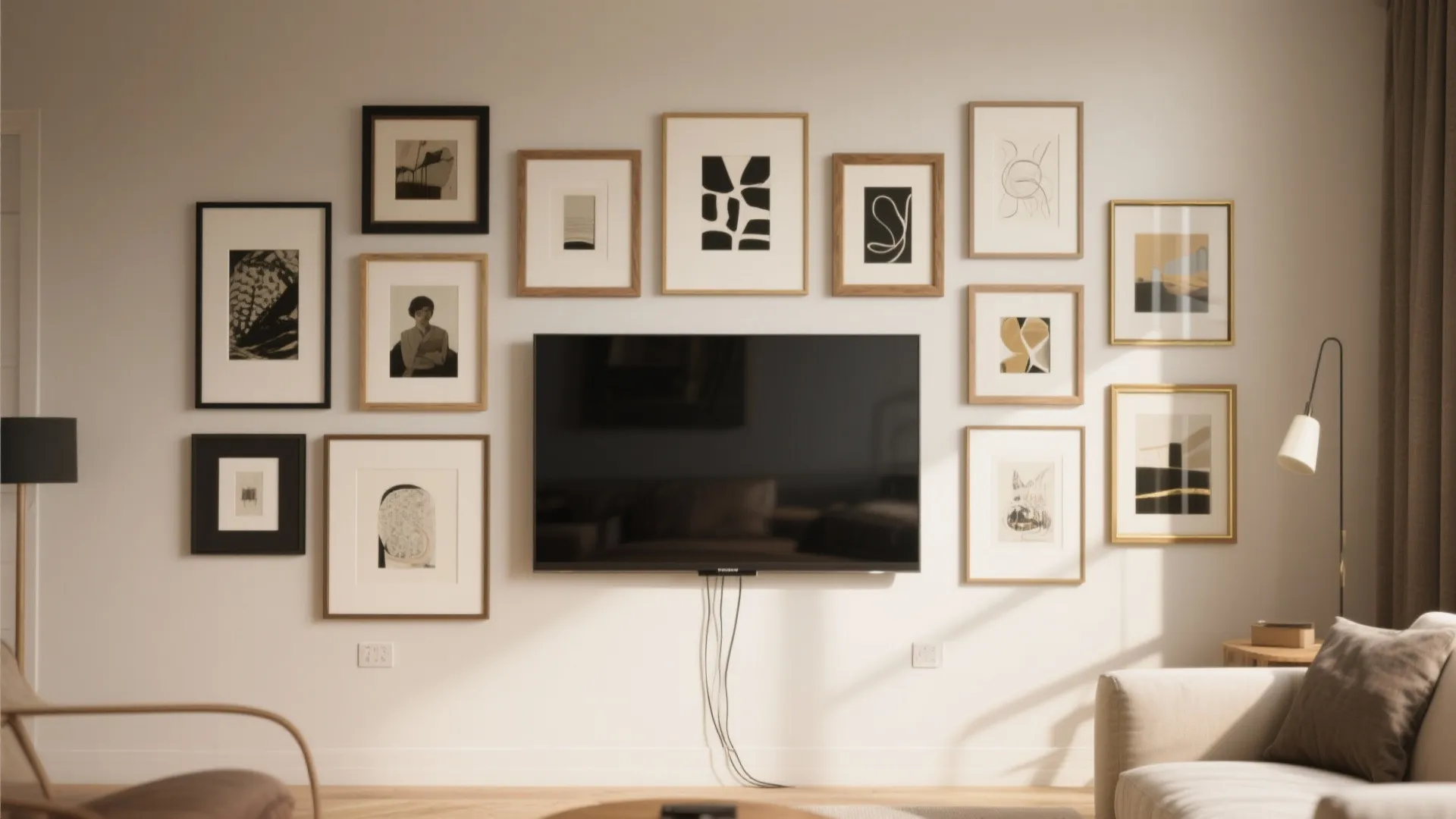 Art-Led Gallery Wall That Frames the TV