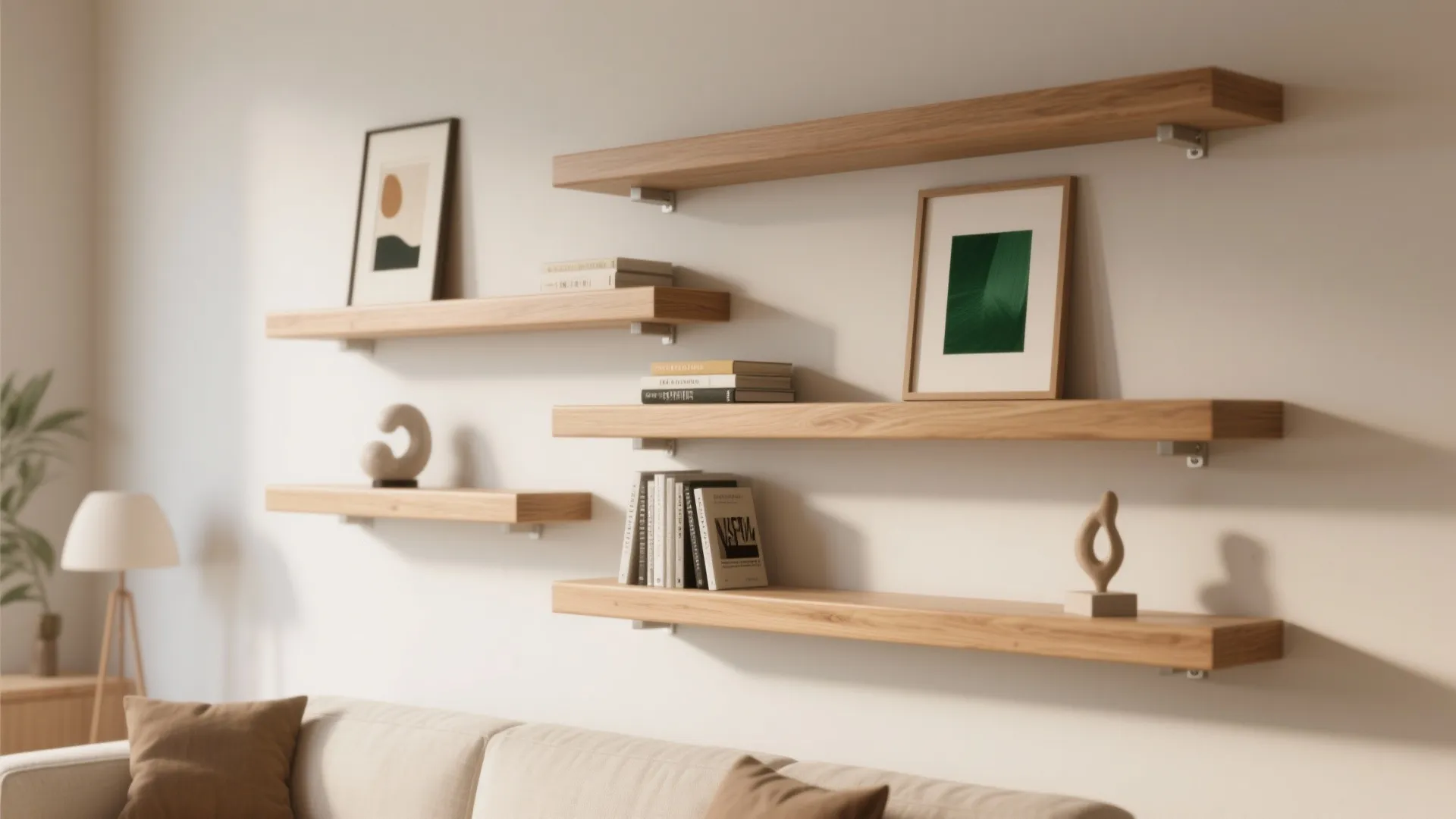 Floating Ledges for Rotating Art, Books, and Mementos