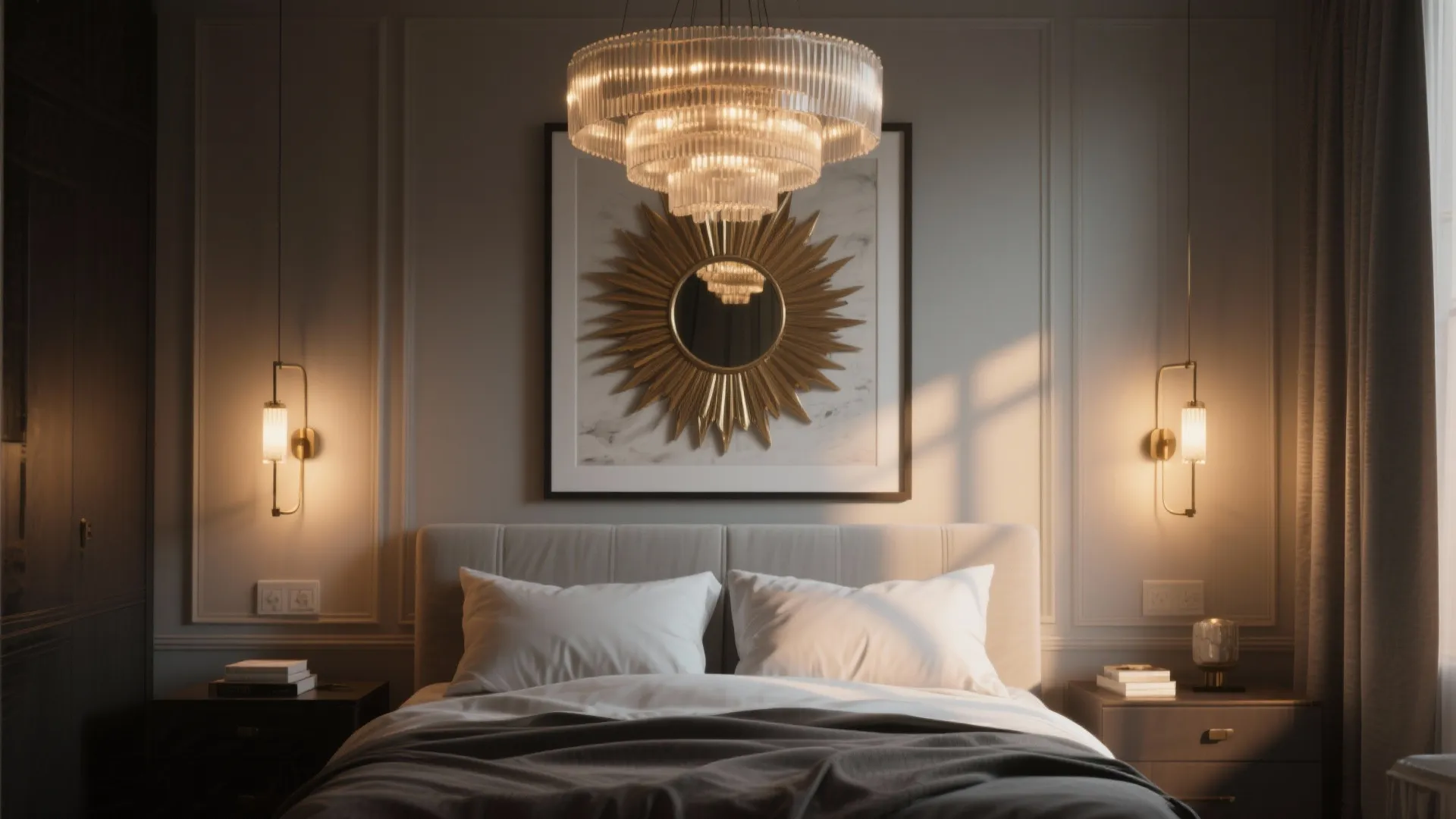 5. Keep art and lighting statement but restrained