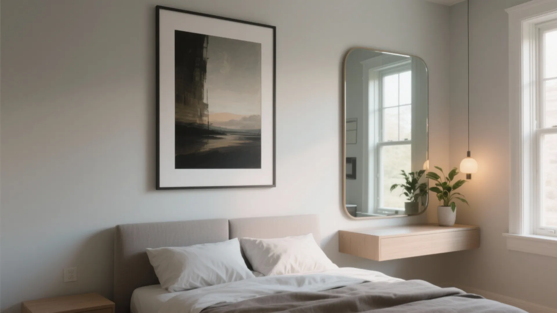 5. Thoughtful Art and Mirror Placement