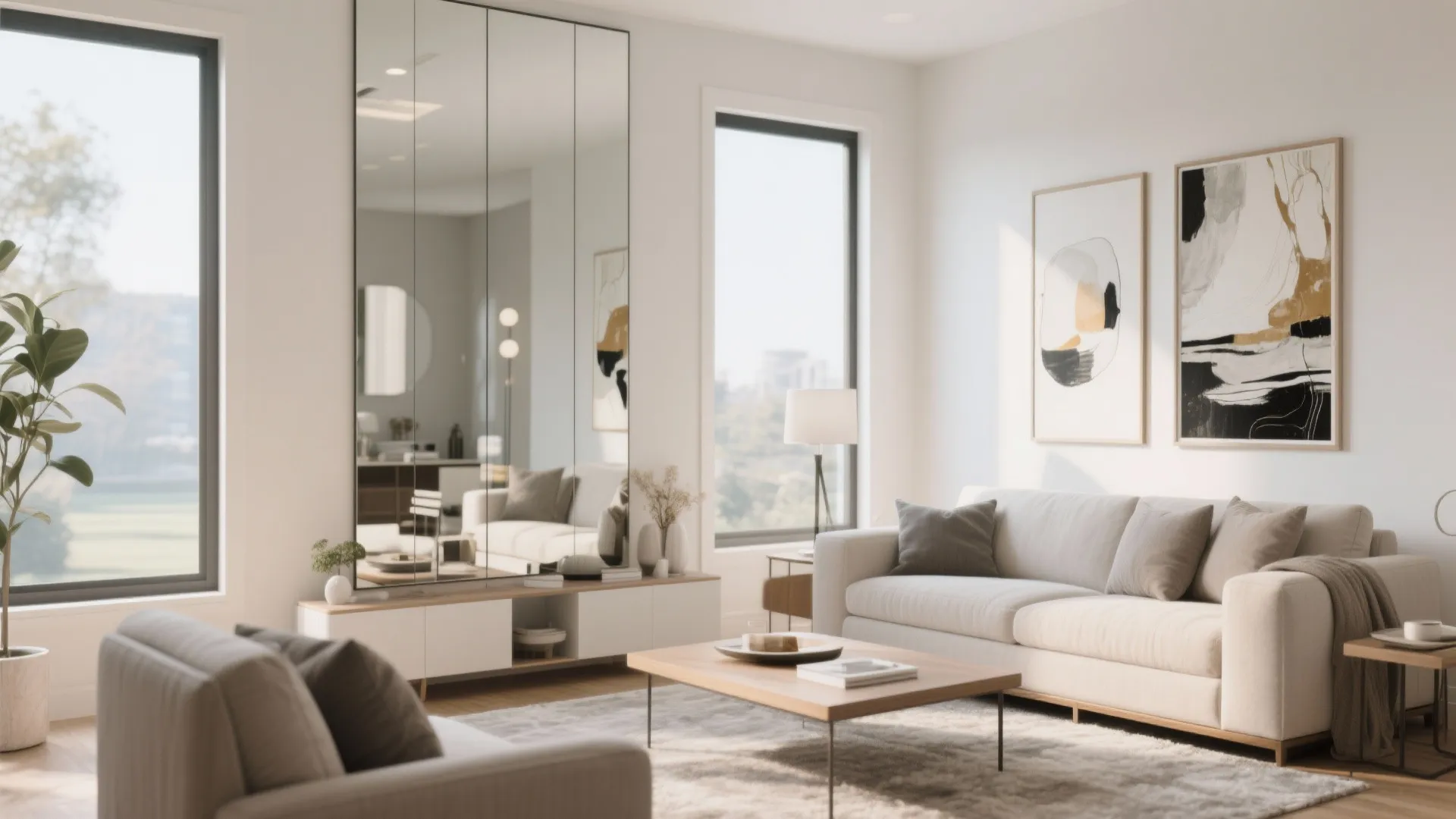 10. Art & Mirrors for Vertical Expansion