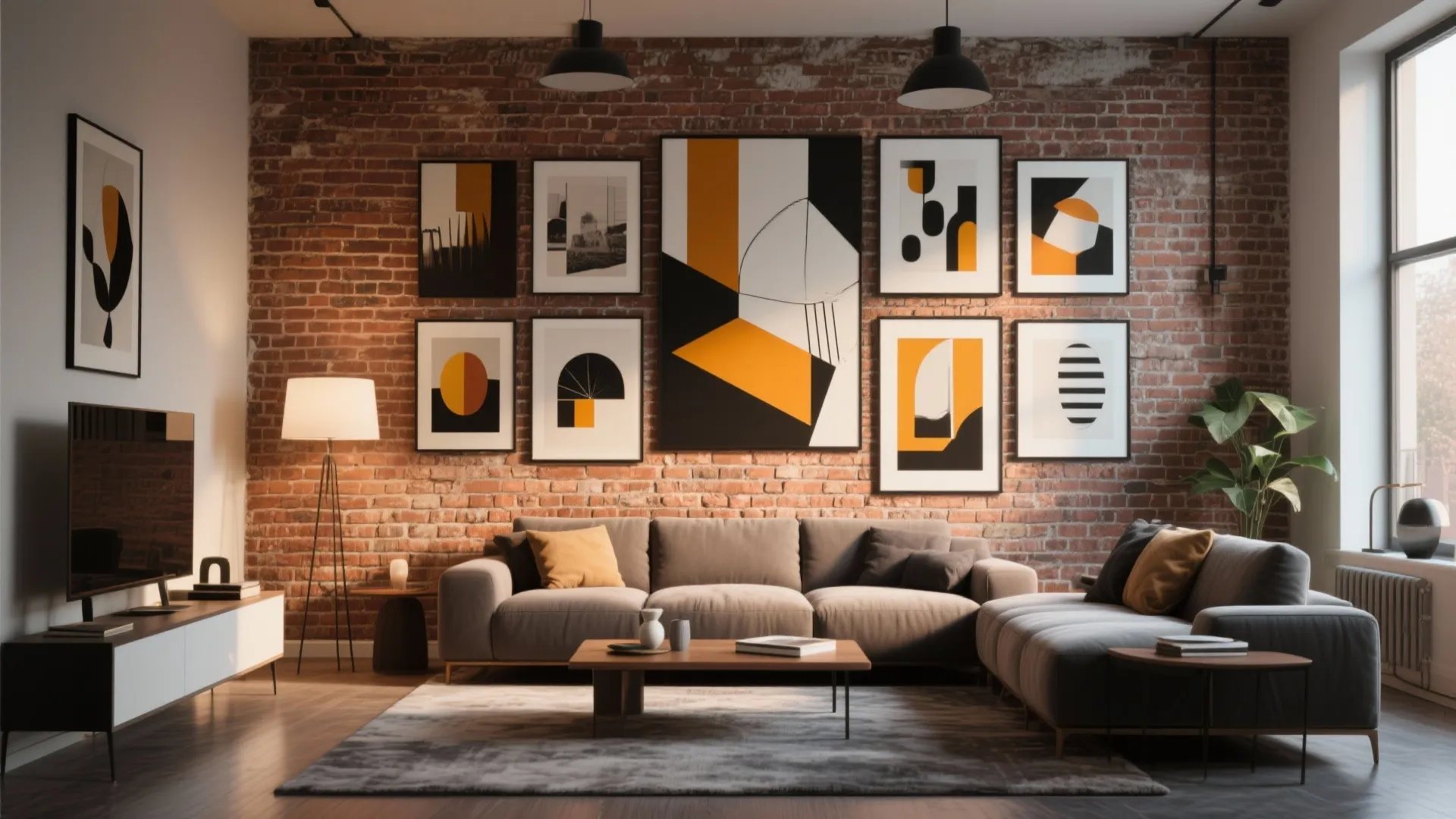 10. Layering Art on Brick Walls