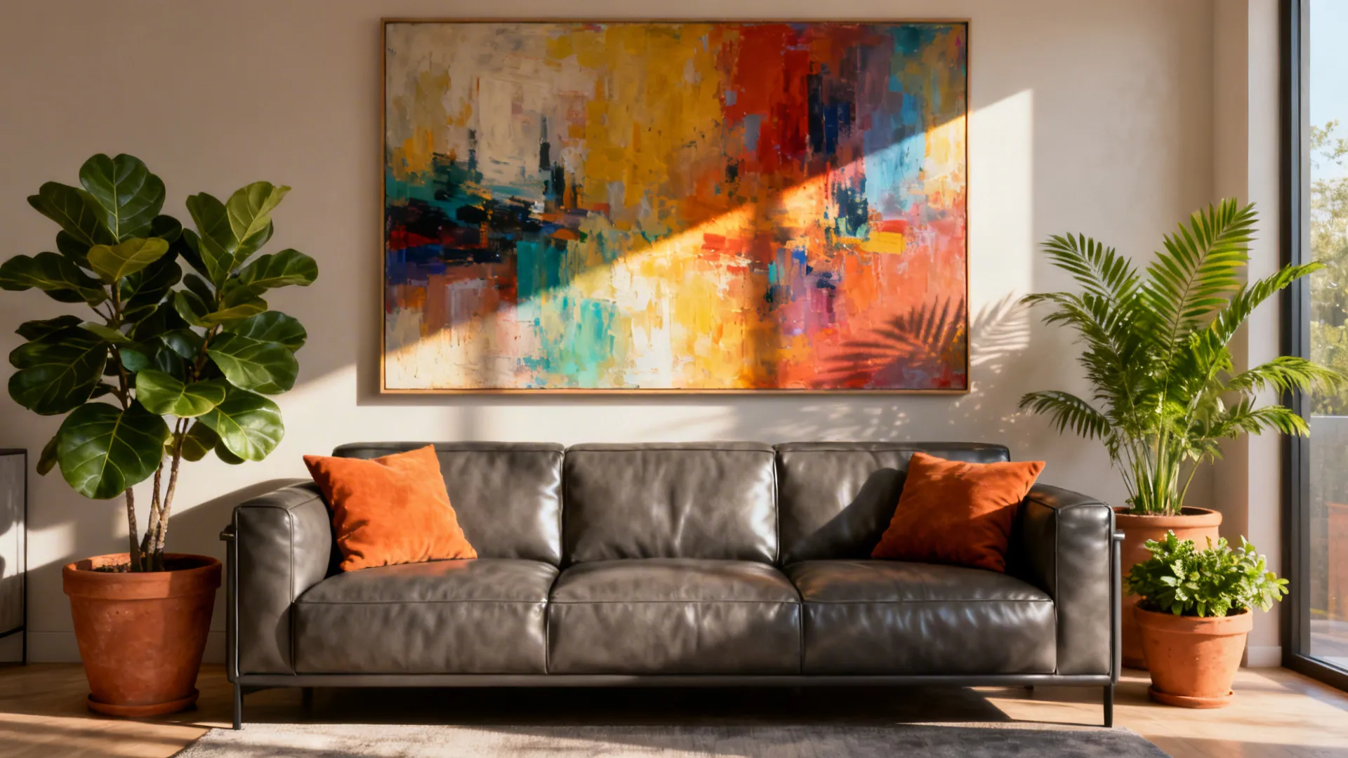 3. Add color through art and plants