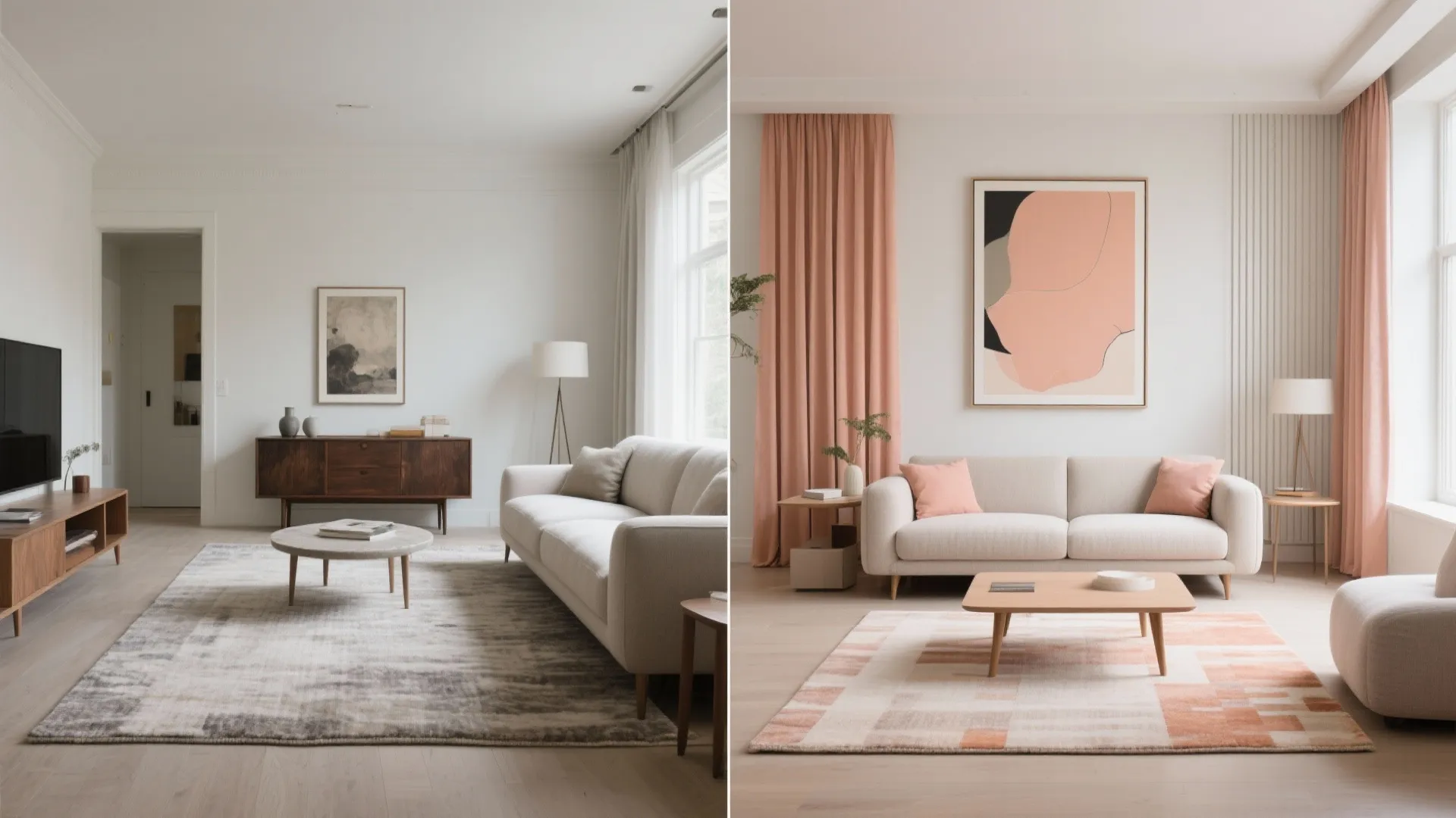 Idea 5: Art scale, big rugs, and vertical lines