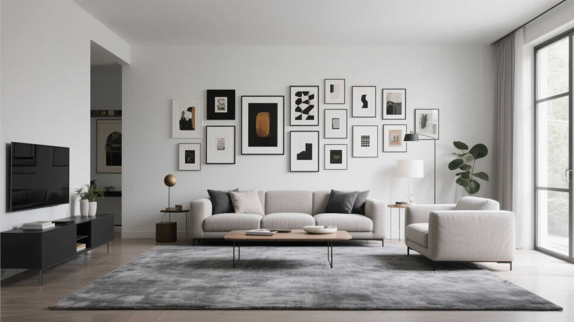 10. Art Walls to Draw the Eye Up