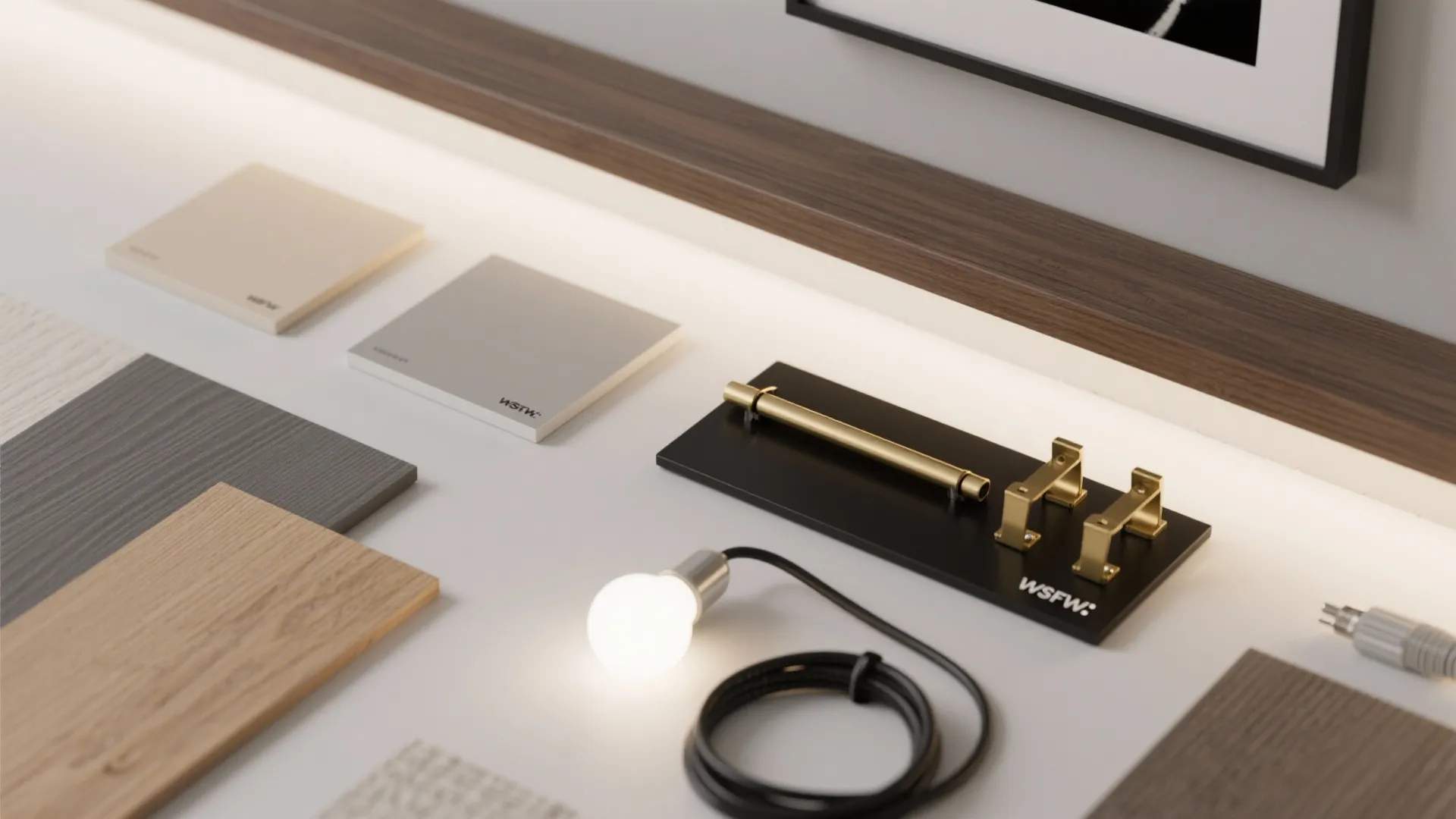 Plug-in picture lights to spotlight art and shelving