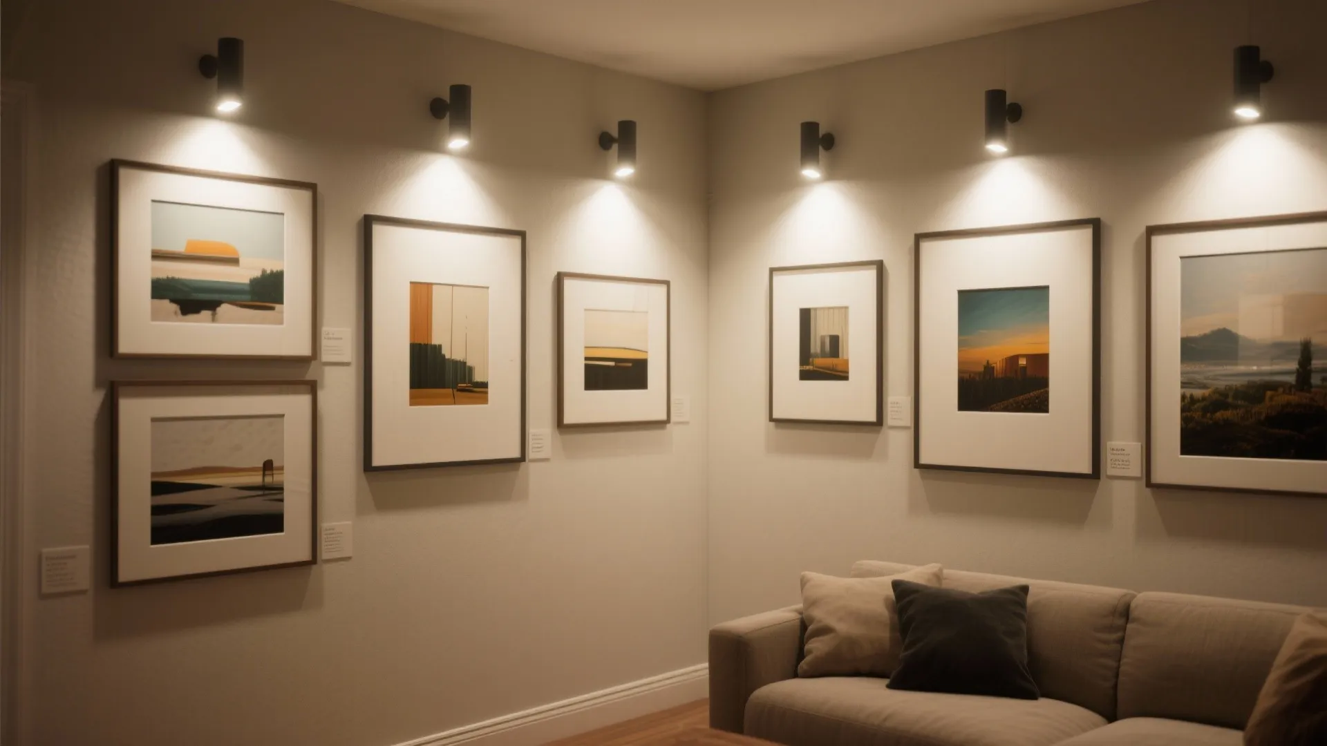 Art-wash lighting for gallery moments