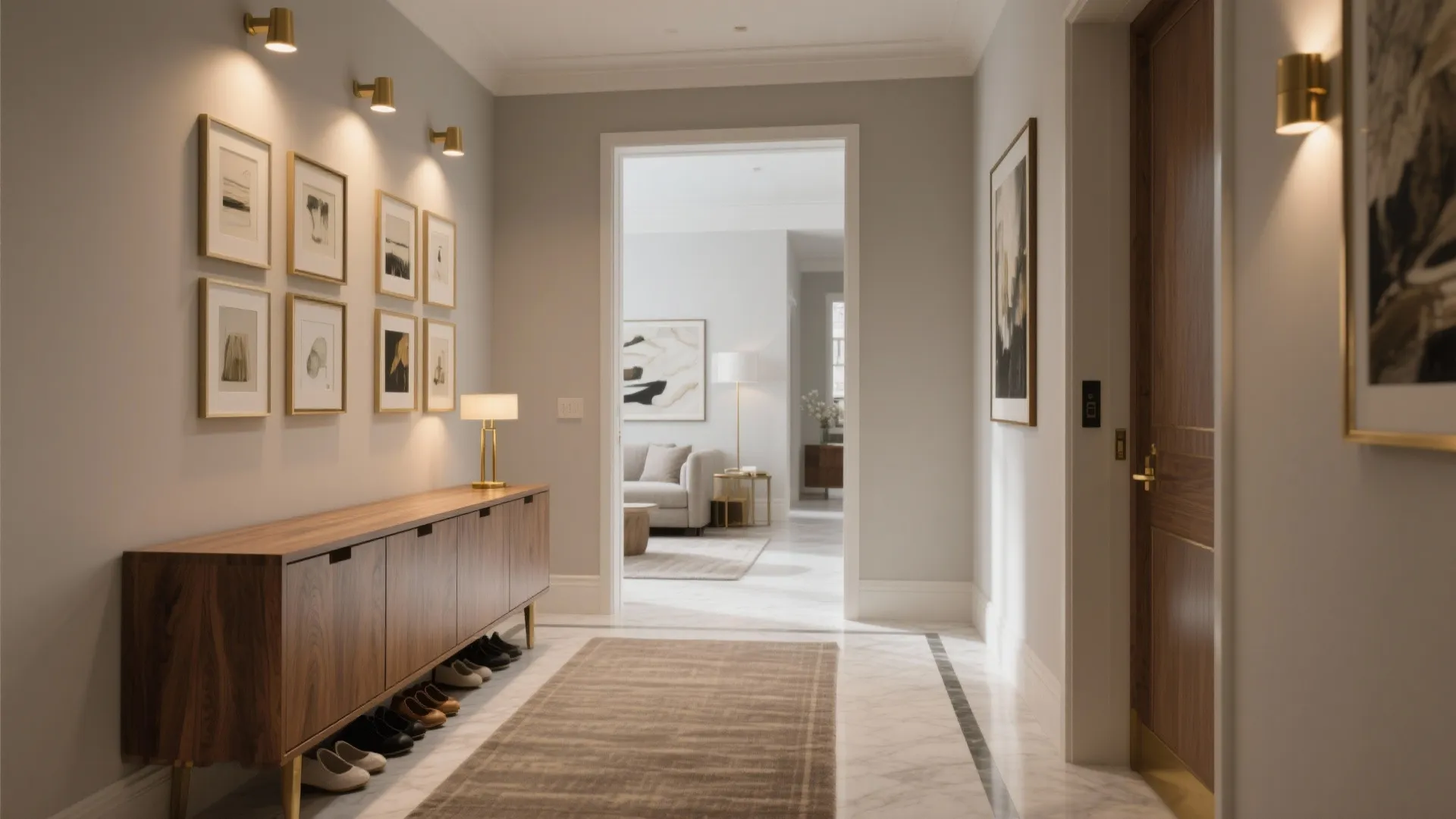 Layered Entryway With Art-Led Zoning