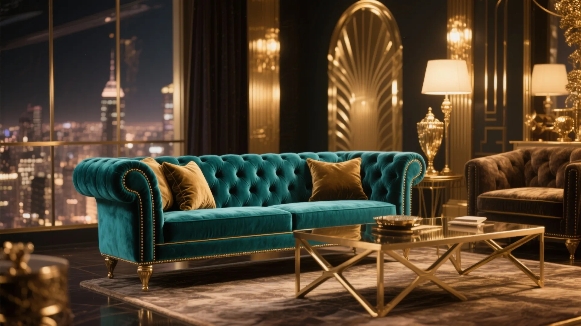 Art Deco-Inspired Tufted Sofa