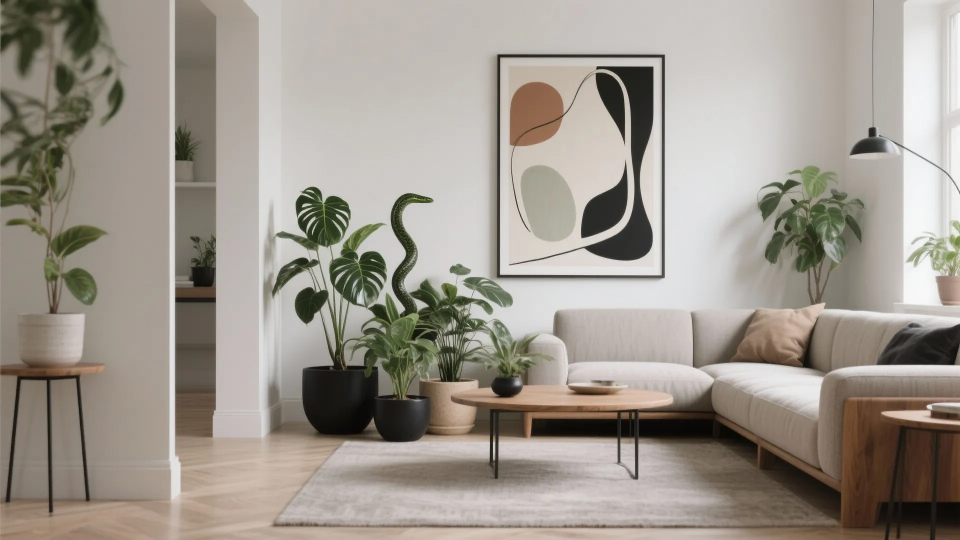 5) Artful accents: large-scale art, green moments, and material balance