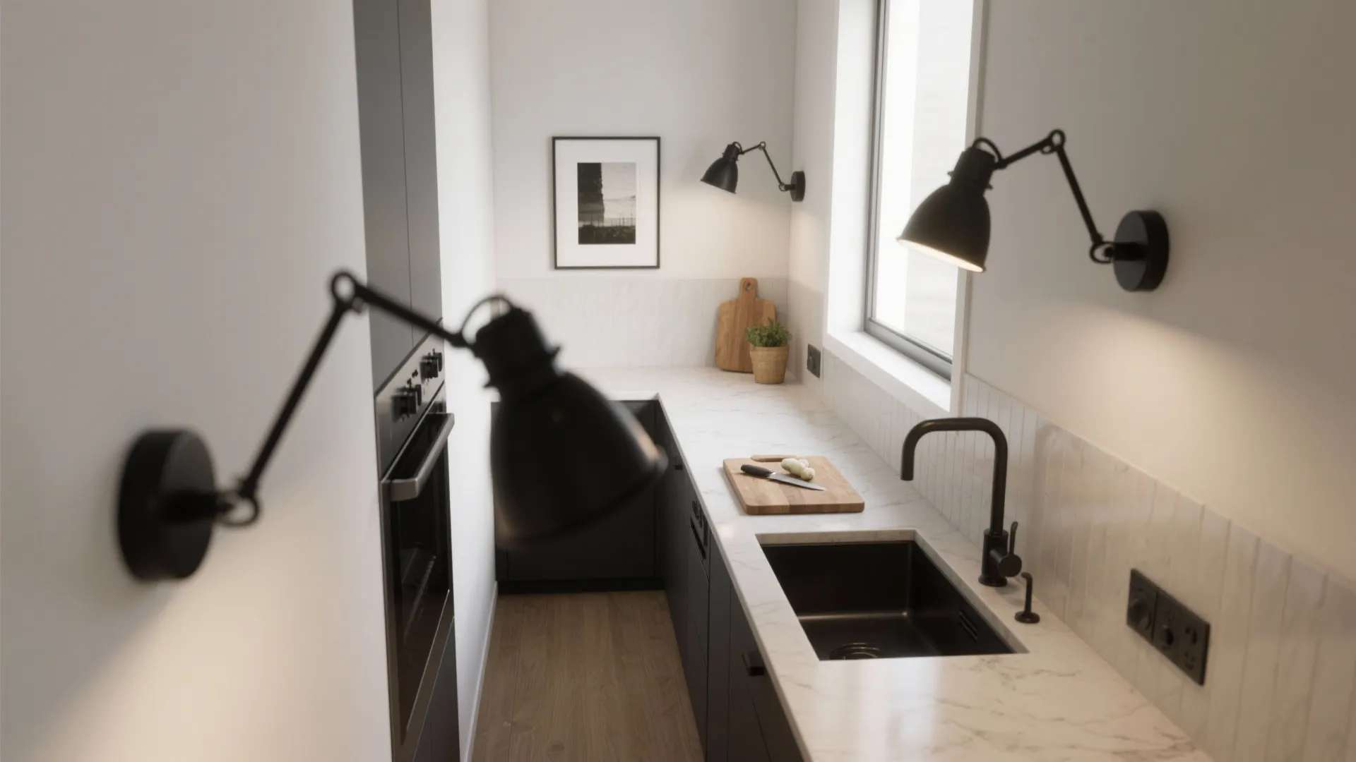 Articulating arm sconces for flexible task lighting