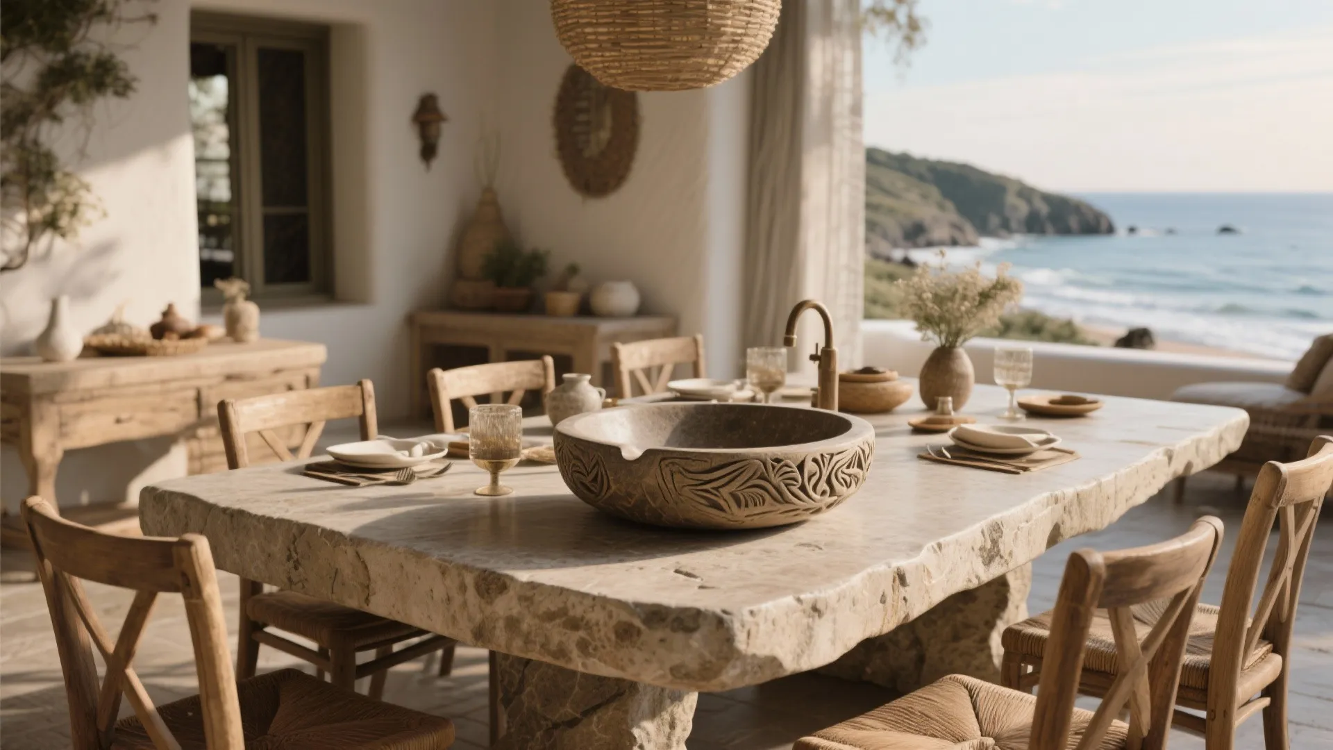 Artisanal Stone Basin