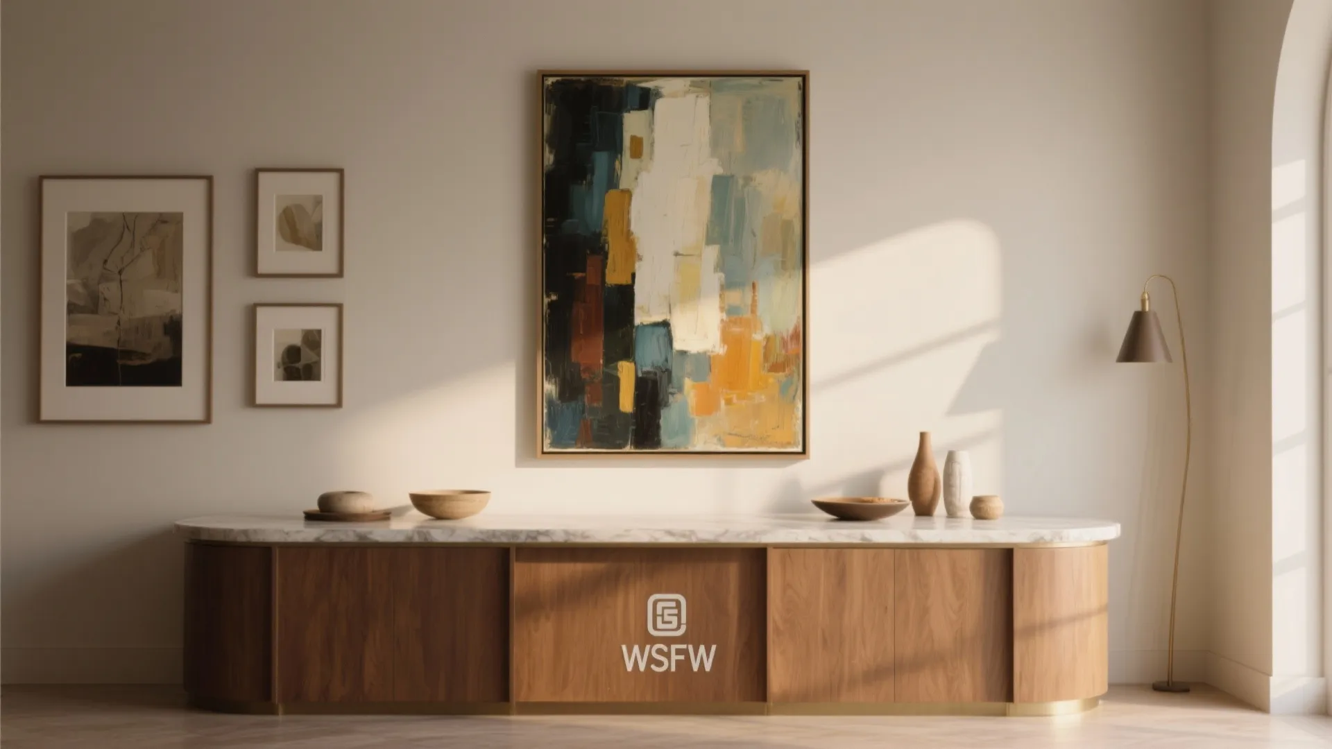 4. Artwork anchor: float a gallery or one big statement piece