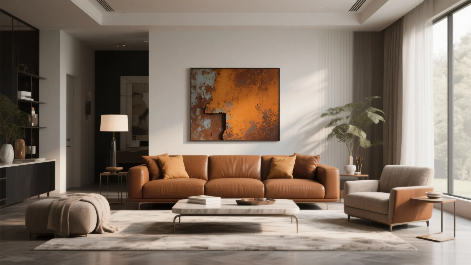 10. Artwork with Rust and Ochre Tones