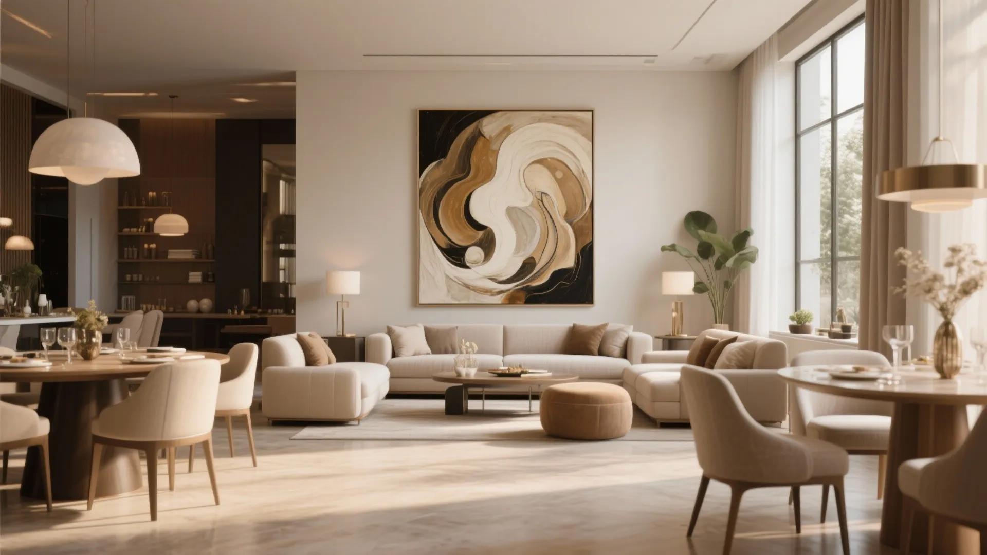 5. Statement Artwork as a Focal Divider