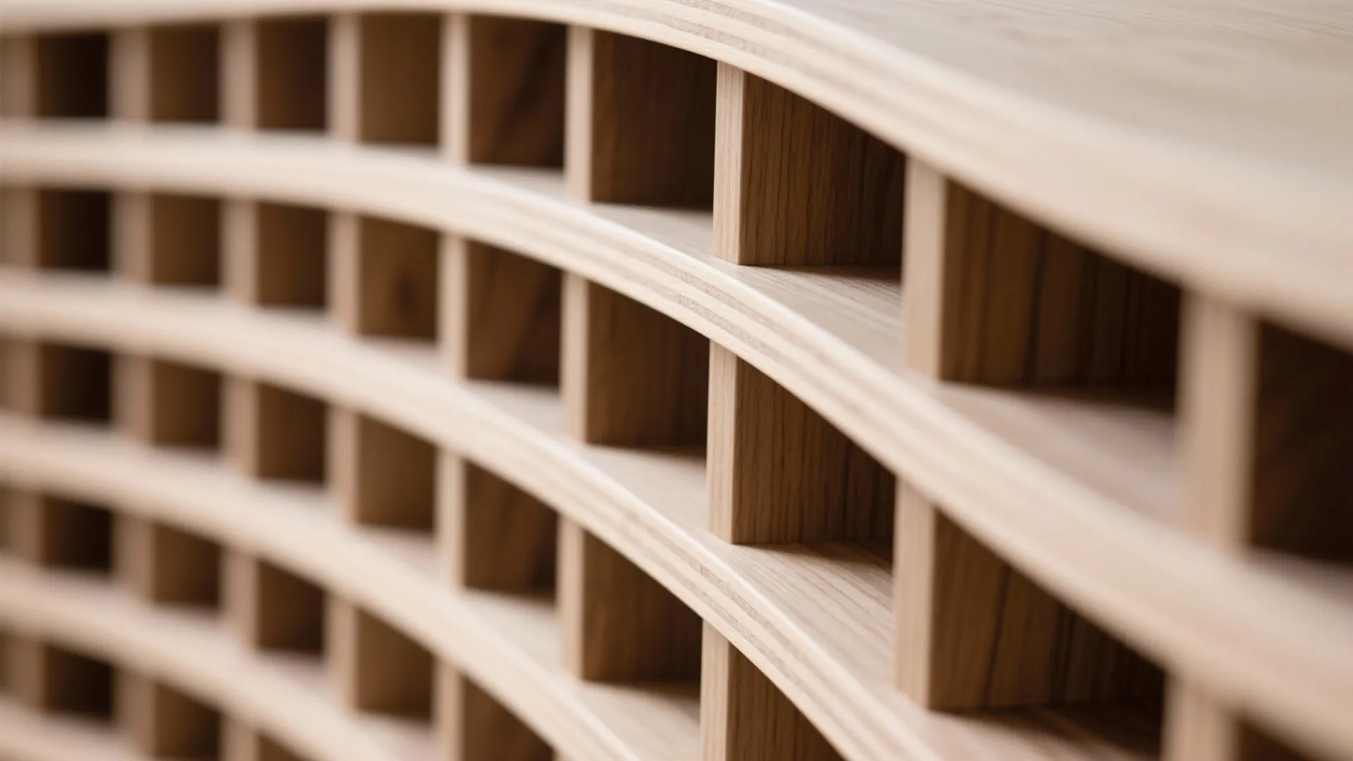 Curved ash partitions to soften circulation