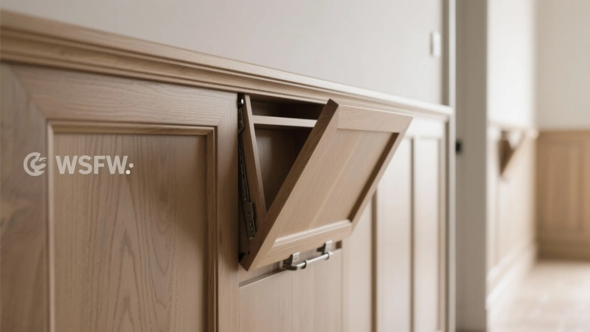 Built-in Wood Wainscot with Hidden Storage