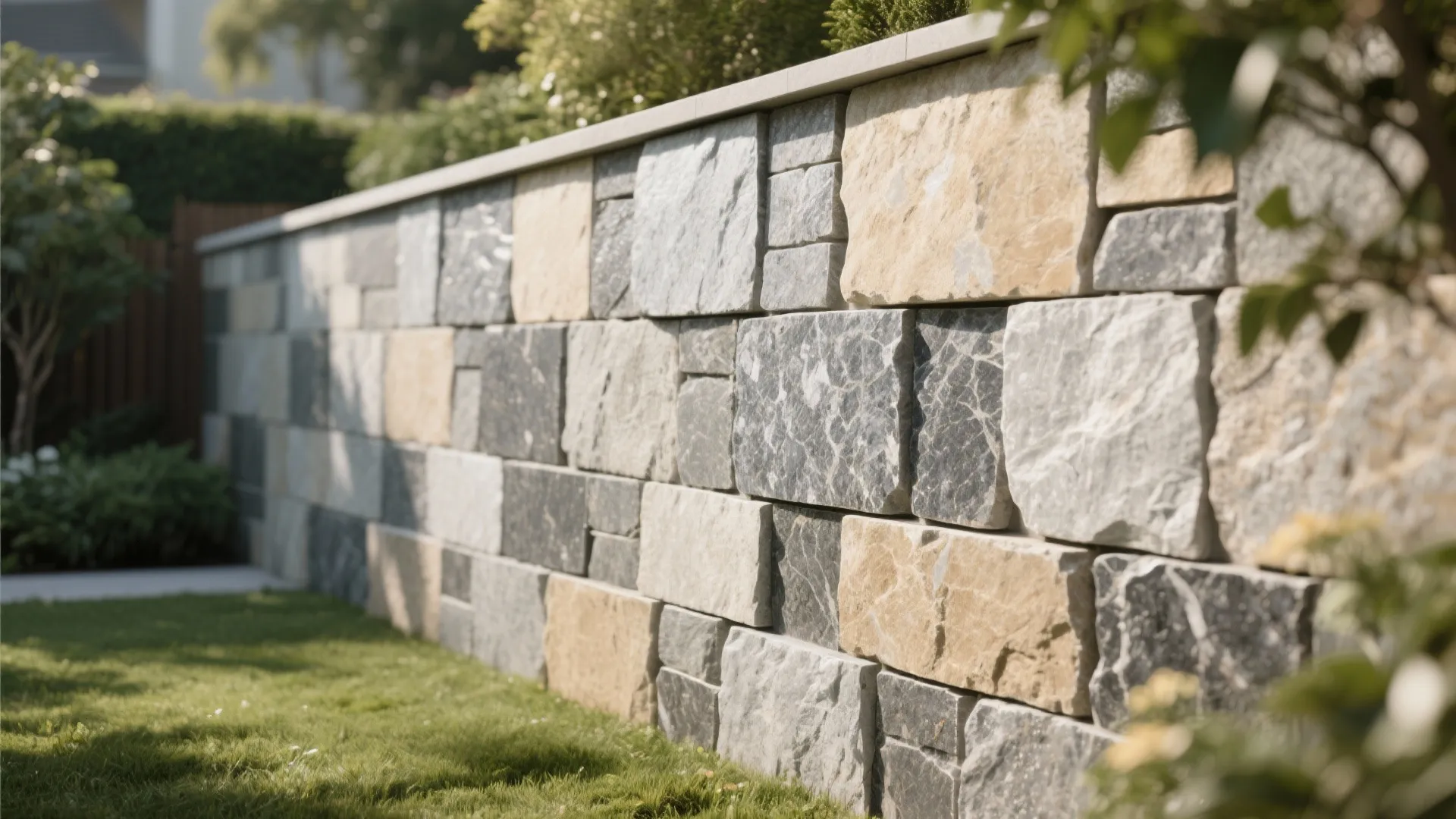 4) Earthy Ashlar: Mixed Sizes with Intentional Color Blend