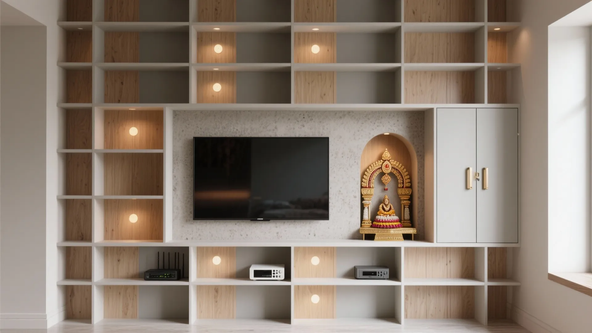 Asymmetric Grid with a Compact Mandir