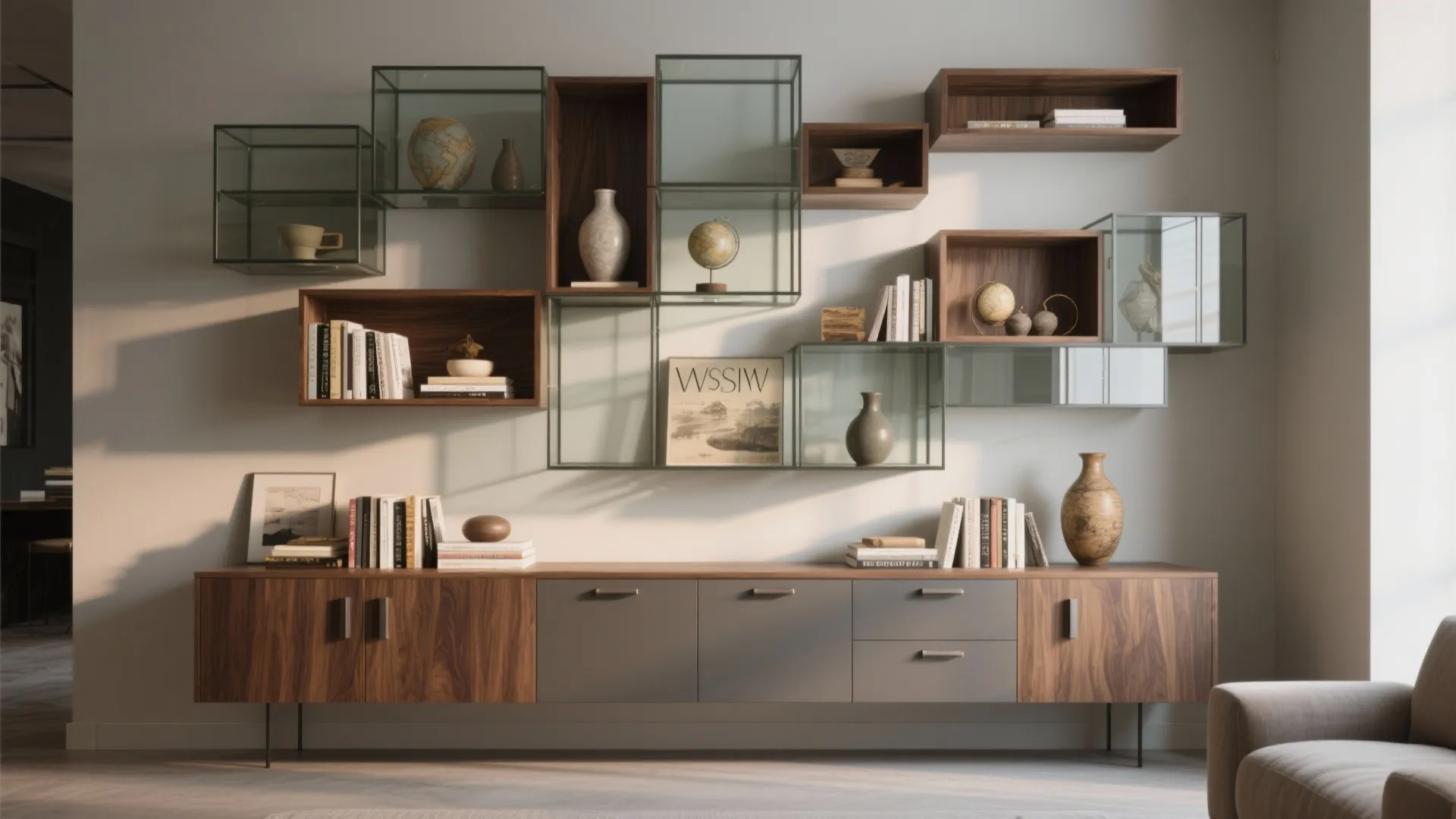 Asymmetrical modular grid with mixed depths