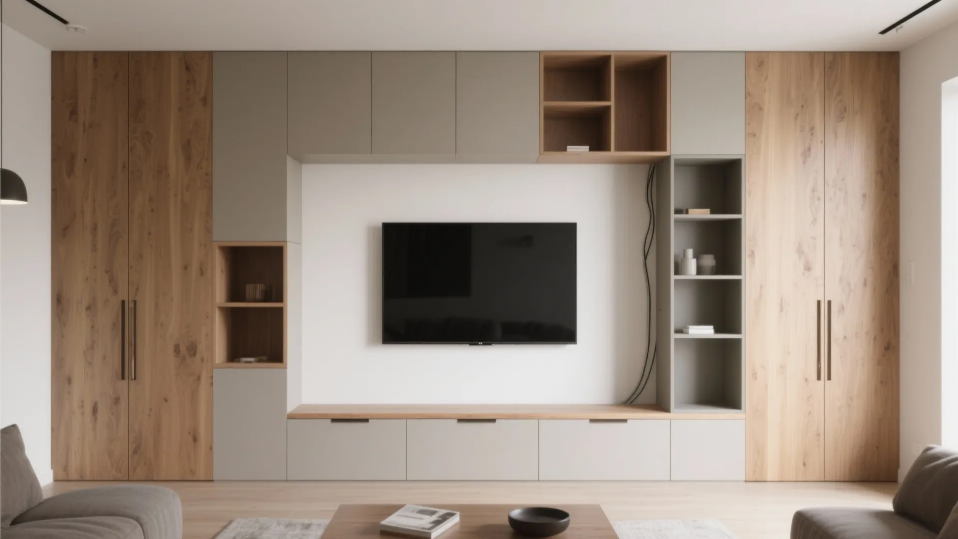 Asymmetrical modular cabinets