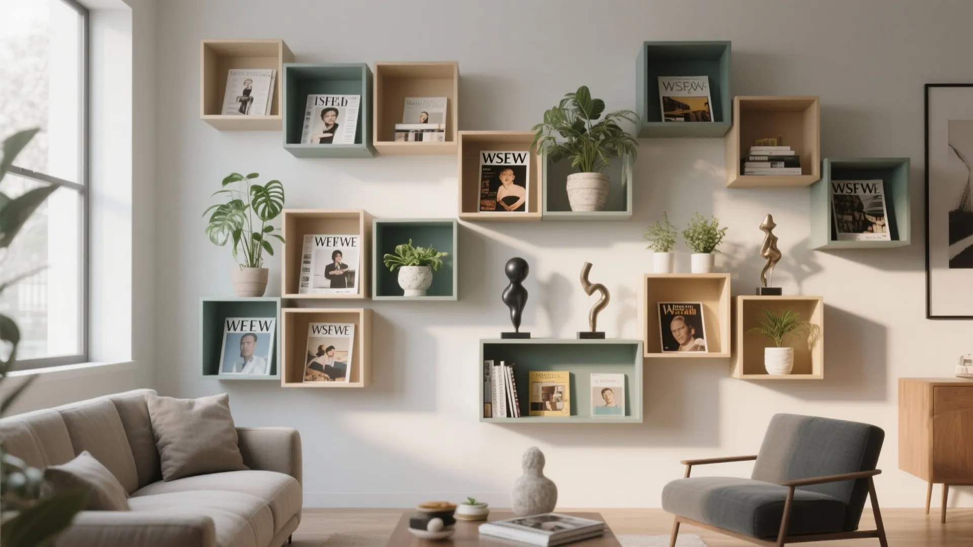 Asymmetrical Cubby Storage