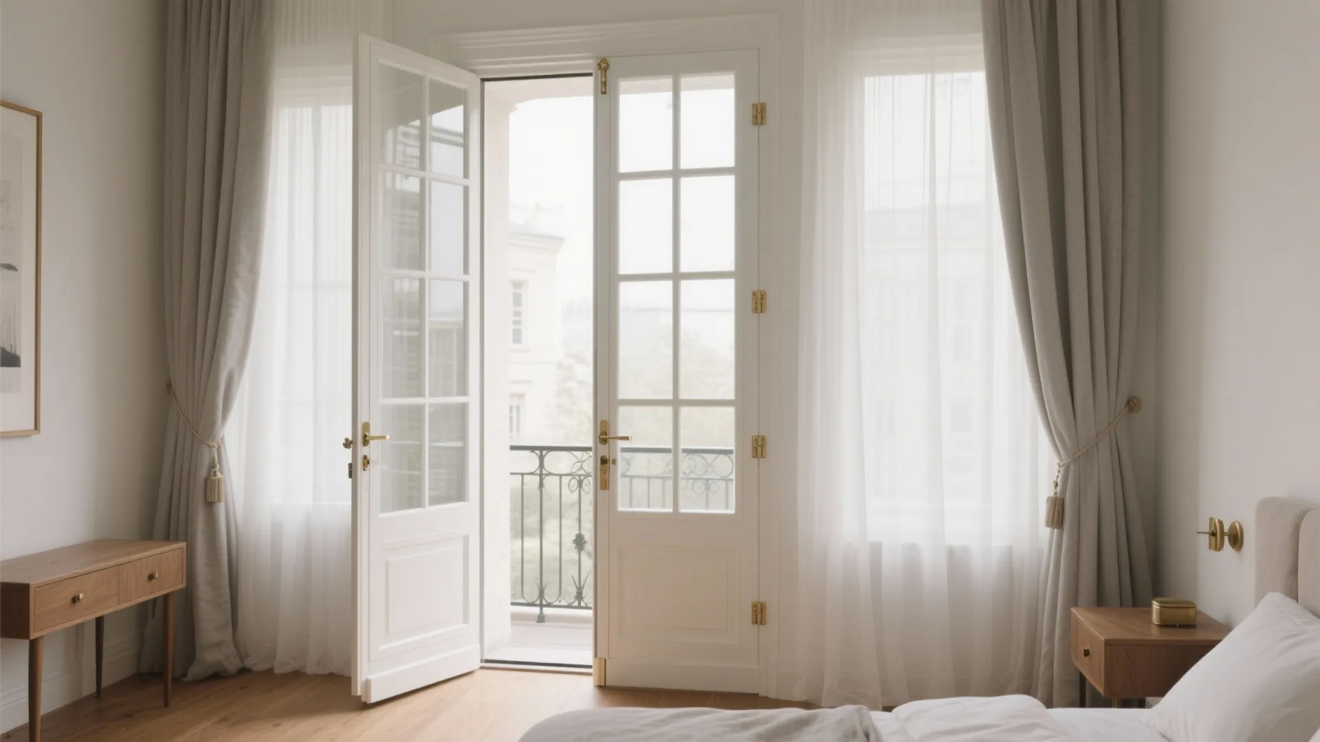 2) French doors with an asymmetric leaf