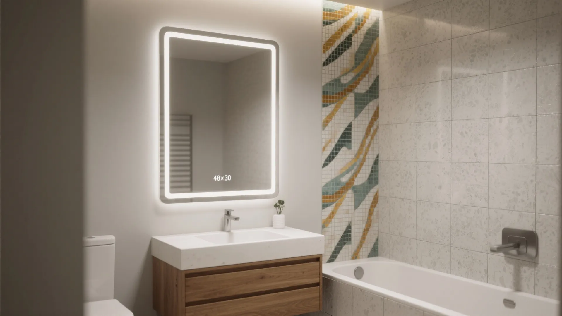 5. Asymmetric Pairing: Tile Accent or Vertical Offset