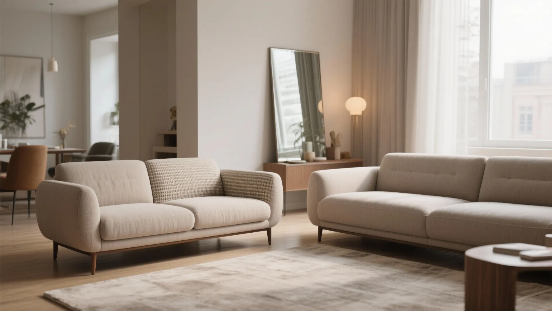 4) Asymmetric Pair: One Love Seat + One Apartment Sofa