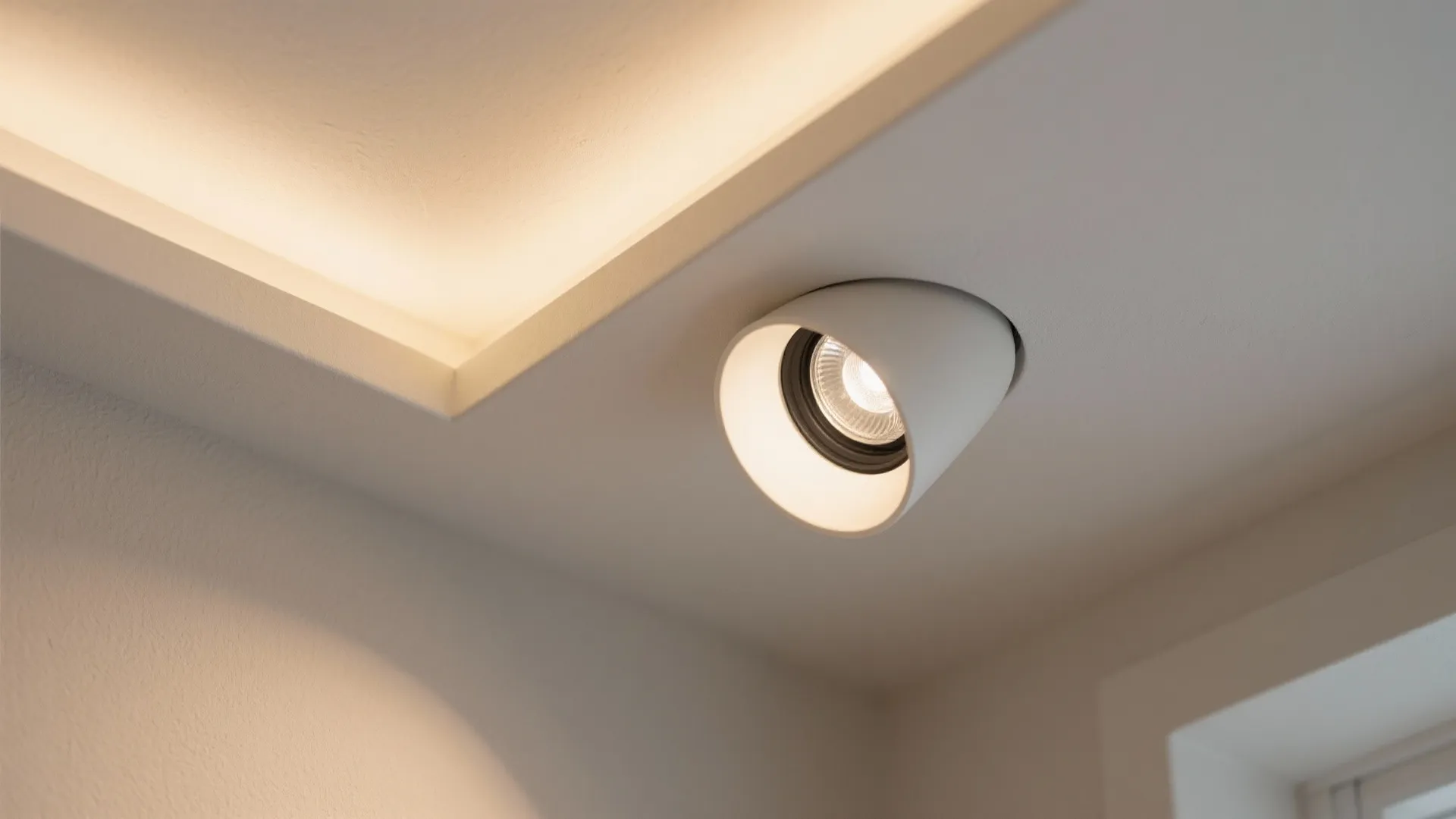 Recessed corner downlights with asymmetric beam trims