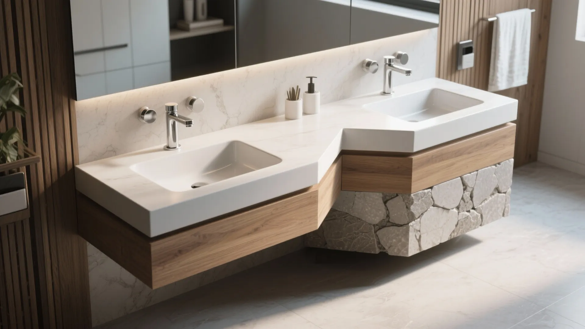 9. Asymmetrical double sinks
