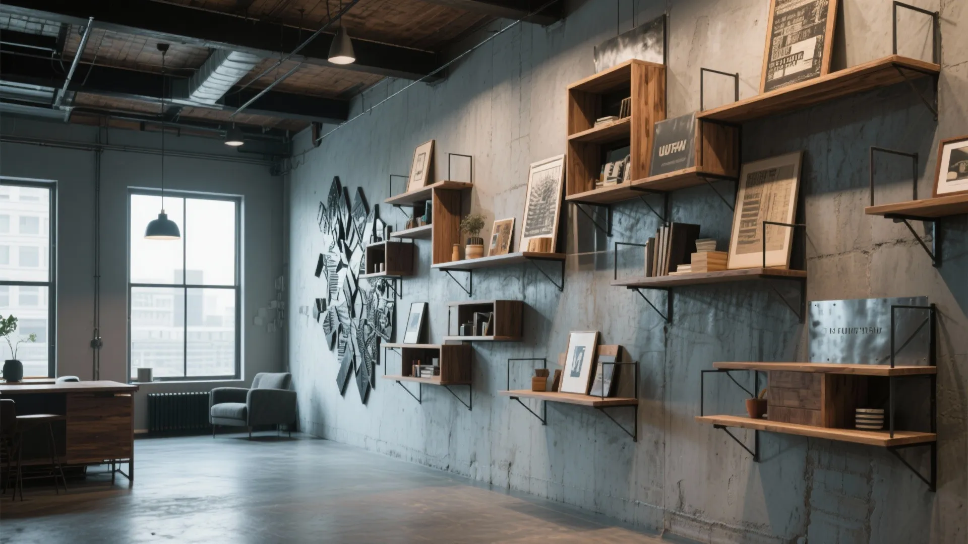 10. Asymmetrical Shelf Arrangement