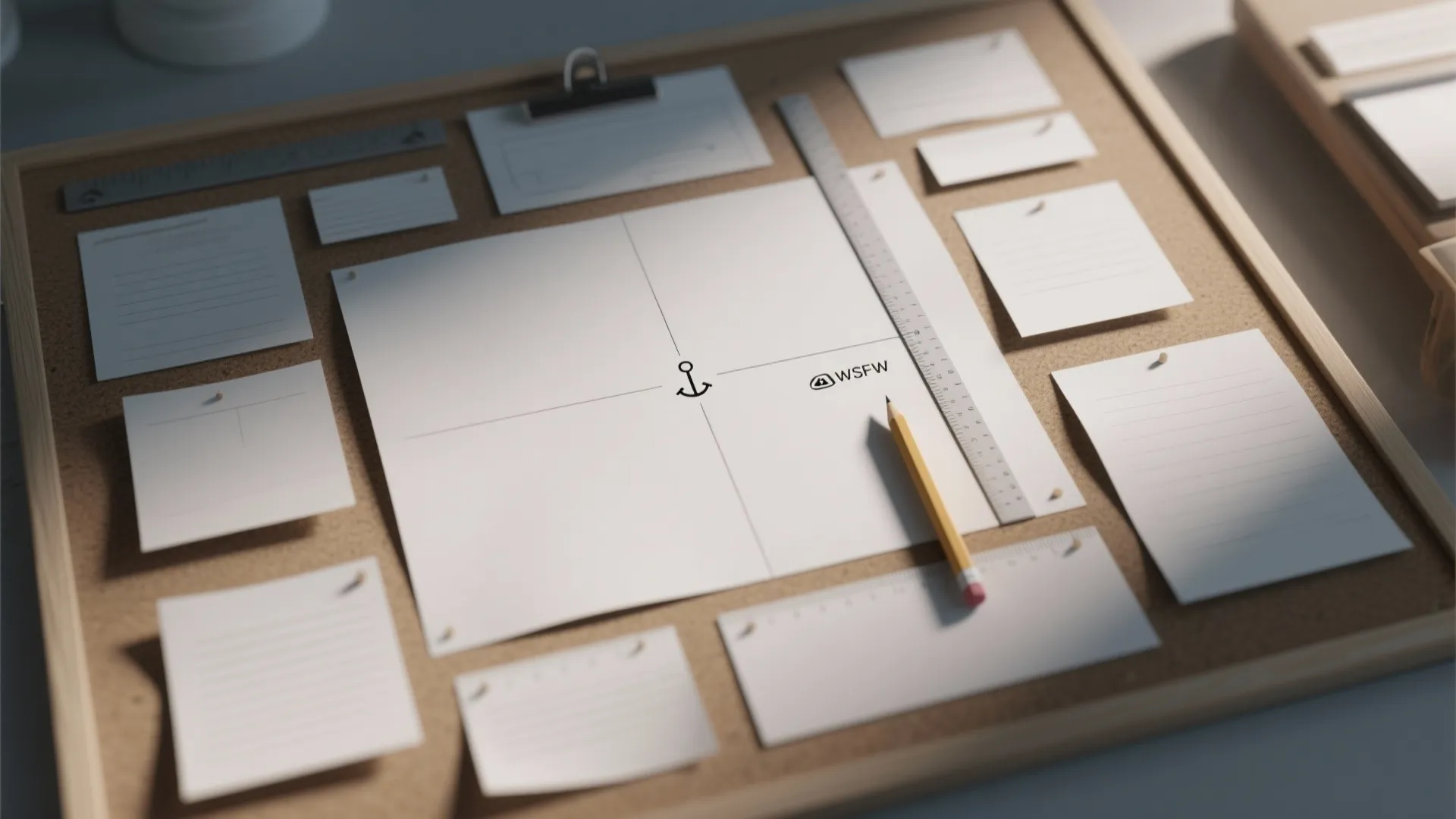 3) Asymmetrical layout that anchors with one large piece