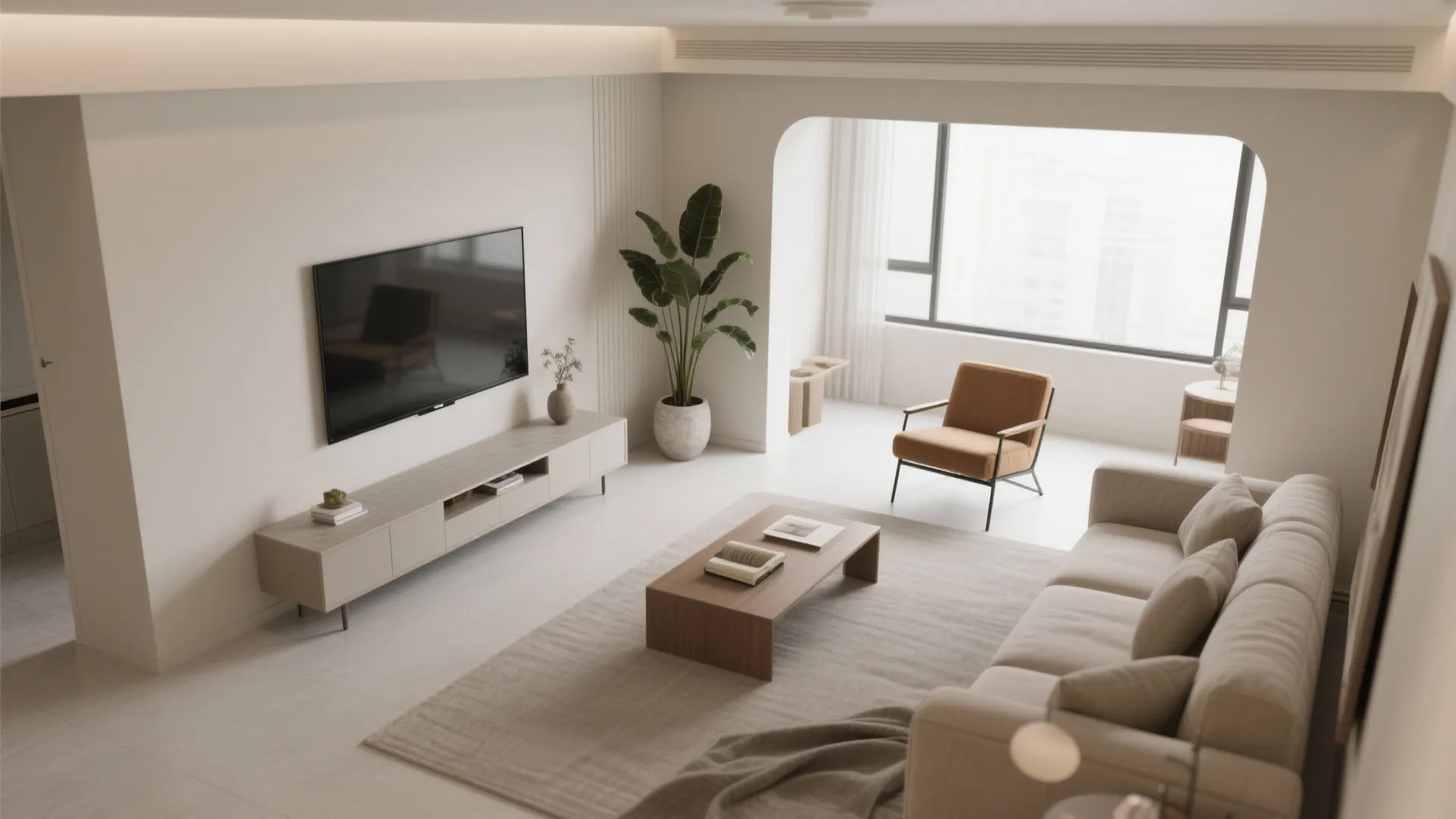 4) Off-Center TV + Asymmetric Seating