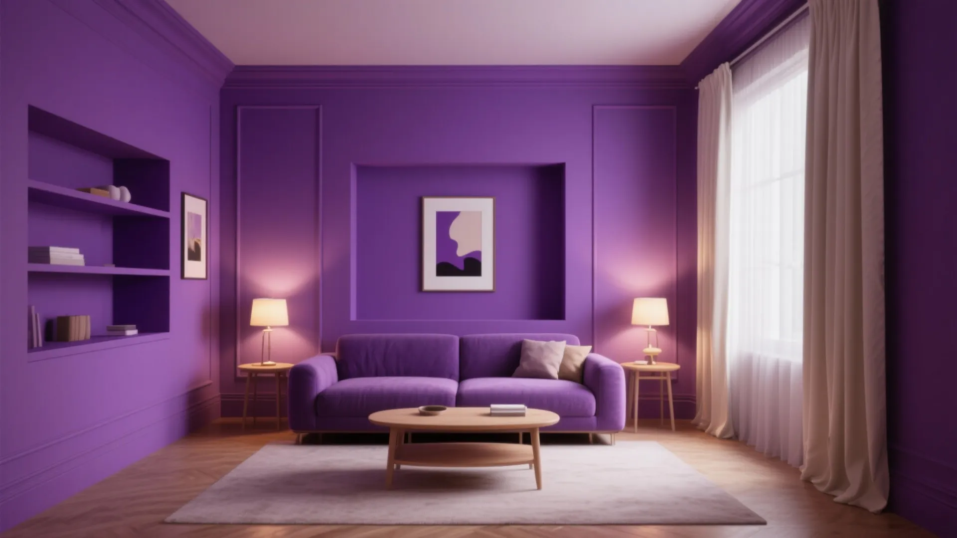 Color Drenching in Aubergine